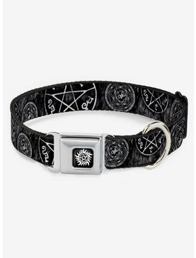 Supernatural Devils Trap Pentagrams Seatbelt Buckle Dog Collar, , hi-res