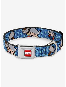 Marvel Thor Kawaii Poses Hammer Monogram Seatbelt Buckle Dog Collar, , hi-res