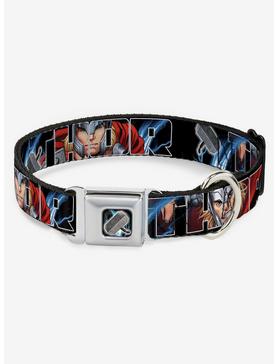 Marvel Thor Poses Hammer Seatbelt Buckle Dog Collar, , hi-res