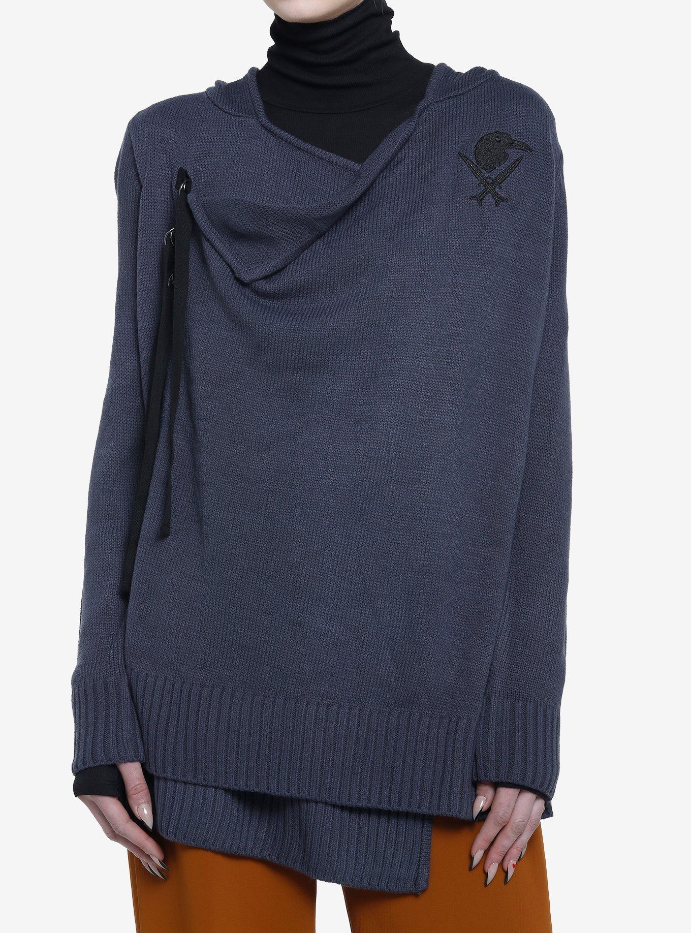 Shadow And Bone Inej Hooded Cardigan, CHARCOAL  BLACK, hi-res