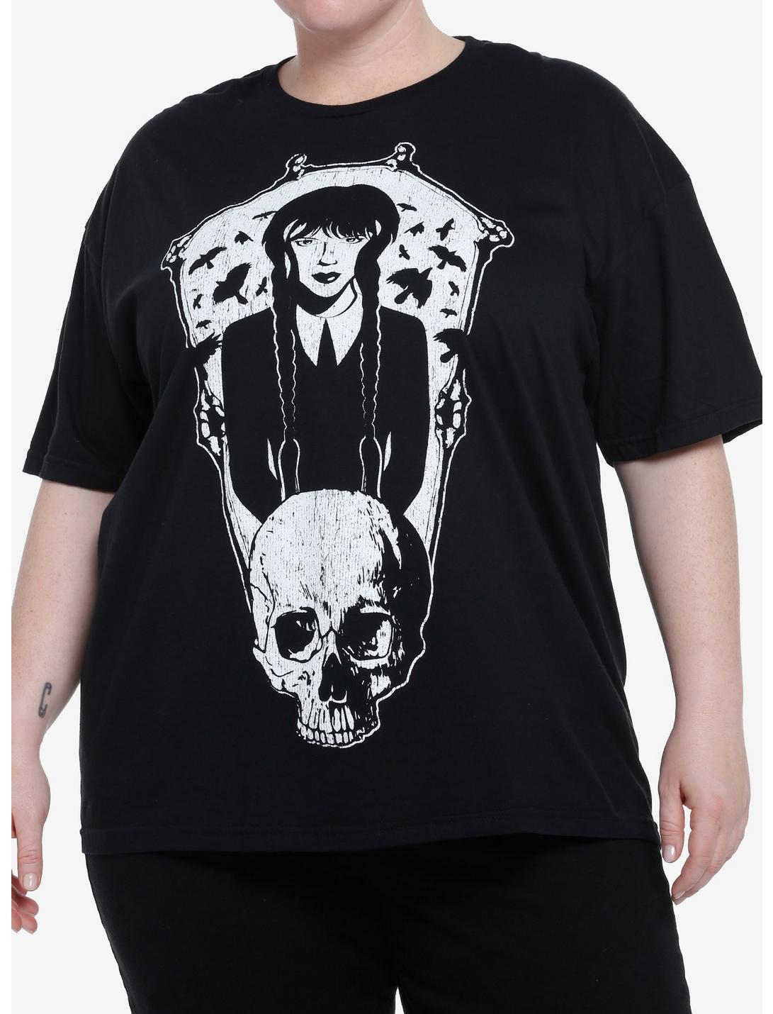 Wednesday Coffin Skull Boyfriend Fit Girls T-Shirt Plus Size, MULTI, hi-res