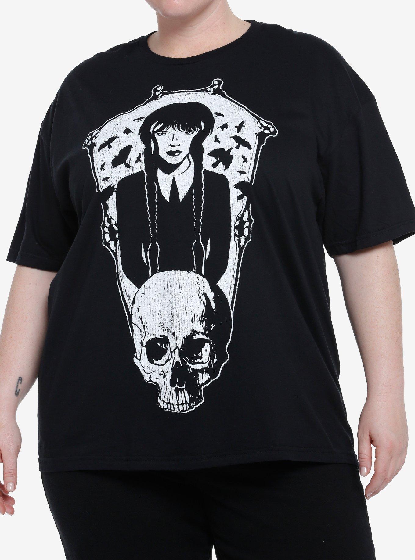 Wednesday Coffin Skull Boyfriend Fit Girls T-Shirt Plus Size, MULTI, hi-res