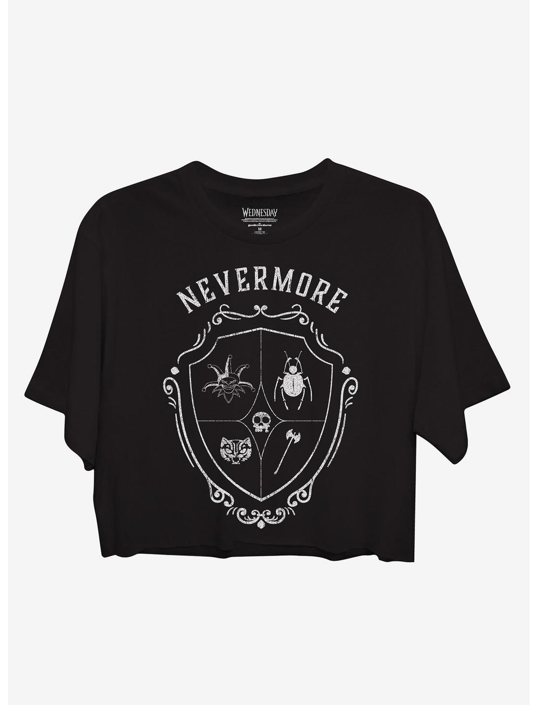 Wednesday Nevermore Girls Crop T-Shirt, MULTI, hi-res
