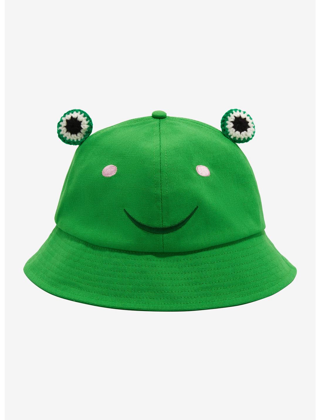 Frog 3D Crochet Eyes Bucket Hat, , hi-res
