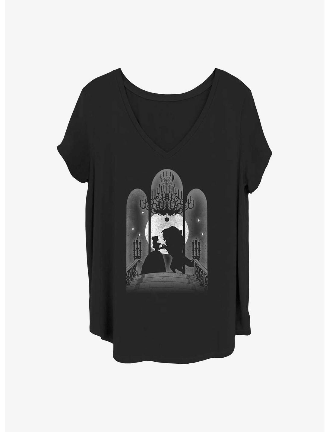 Disney Beauty and the Beast Ballroom Window Girls T-Shirt Plus Size, BLACK, hi-res