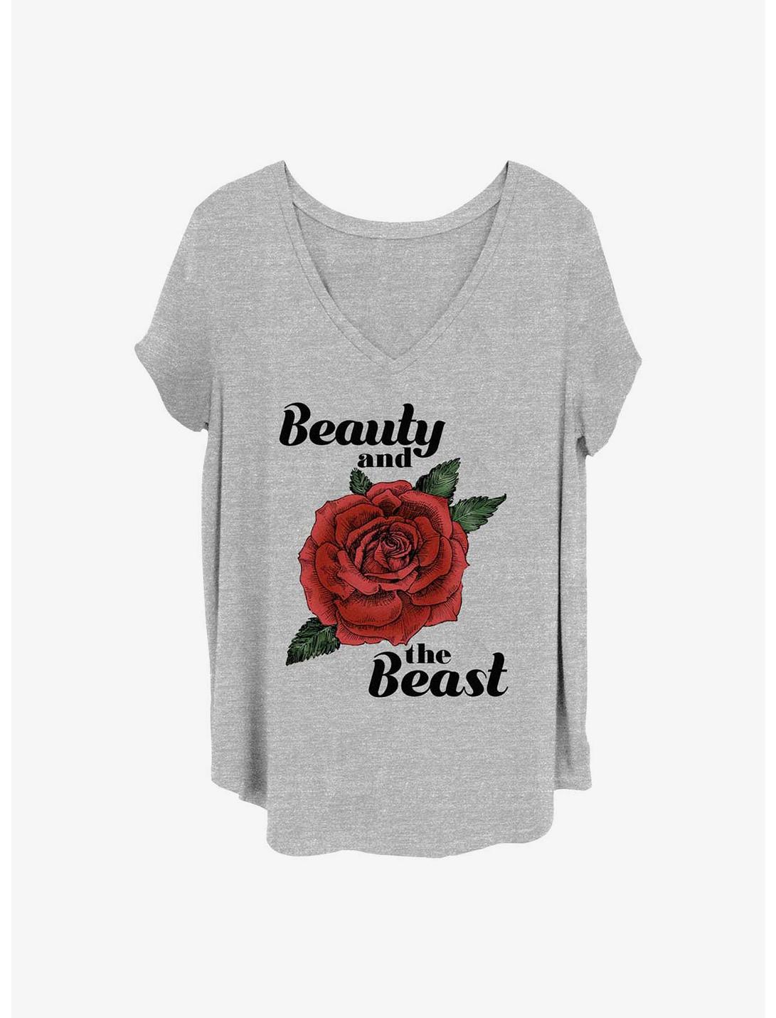 Disney Beauty and the Beast Beauty Rose Girls T-Shirt Plus Size, HEATHER GR, hi-res