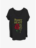 Disney Beauty and the Beast Belle Rose Girls T-Shirt Plus Size, BLACK, hi-res