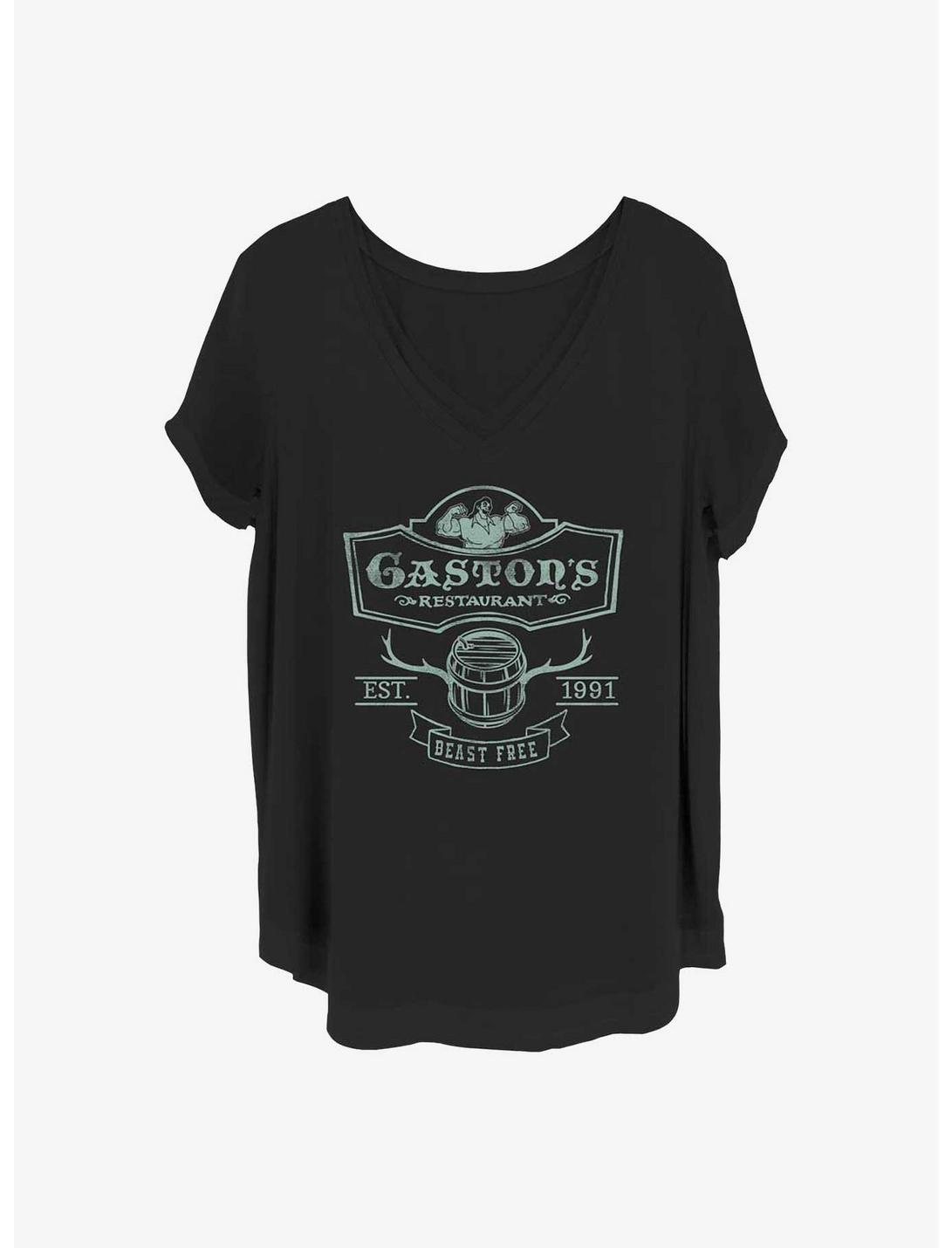 Disney Beauty and the Beast Gaston's Restaurant Girls T-Shirt Plus Size, BLACK, hi-res