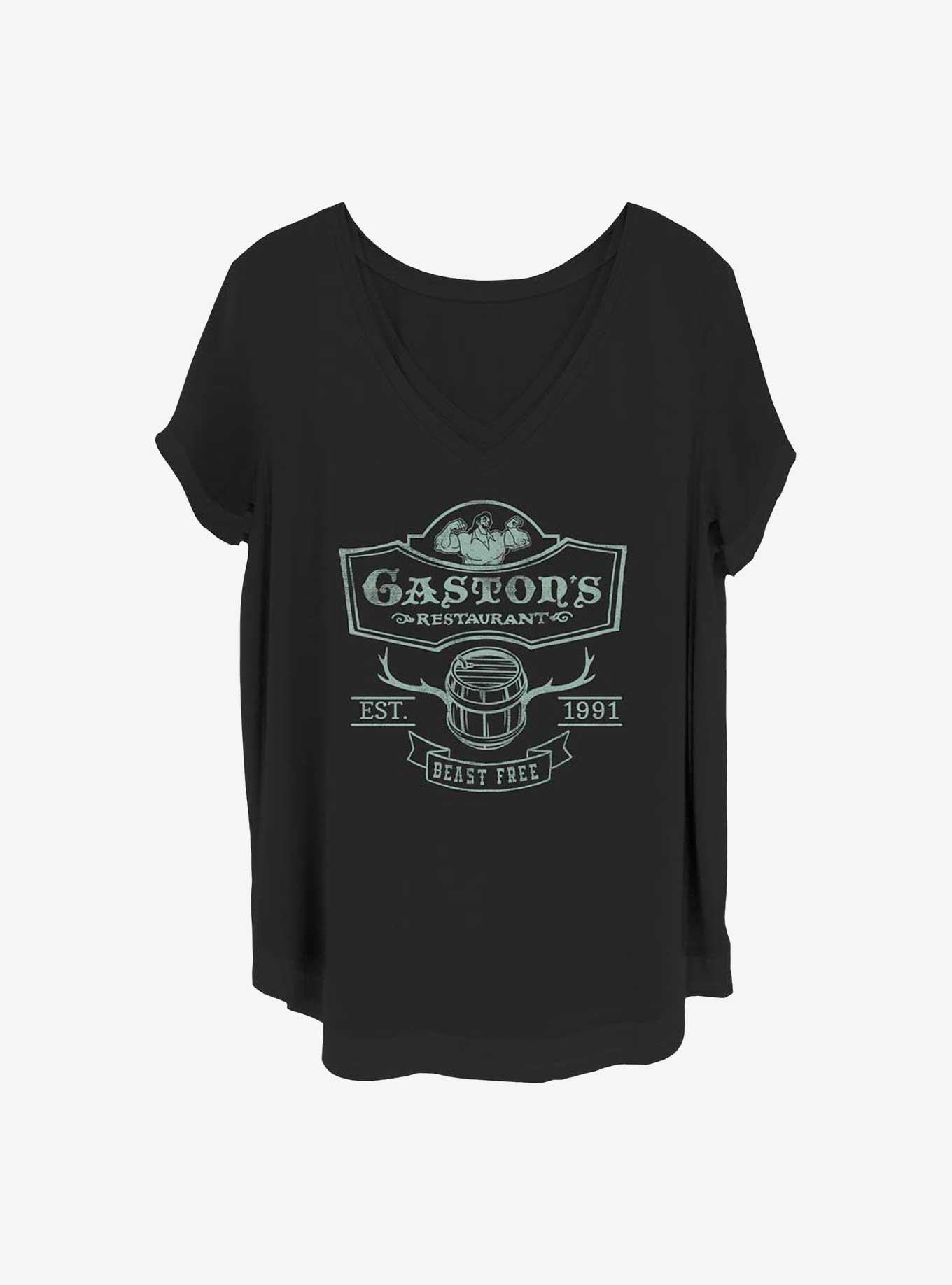 Disney Beauty and the Beast Gaston's Restaurant Girls T-Shirt Plus Size, BLACK, hi-res
