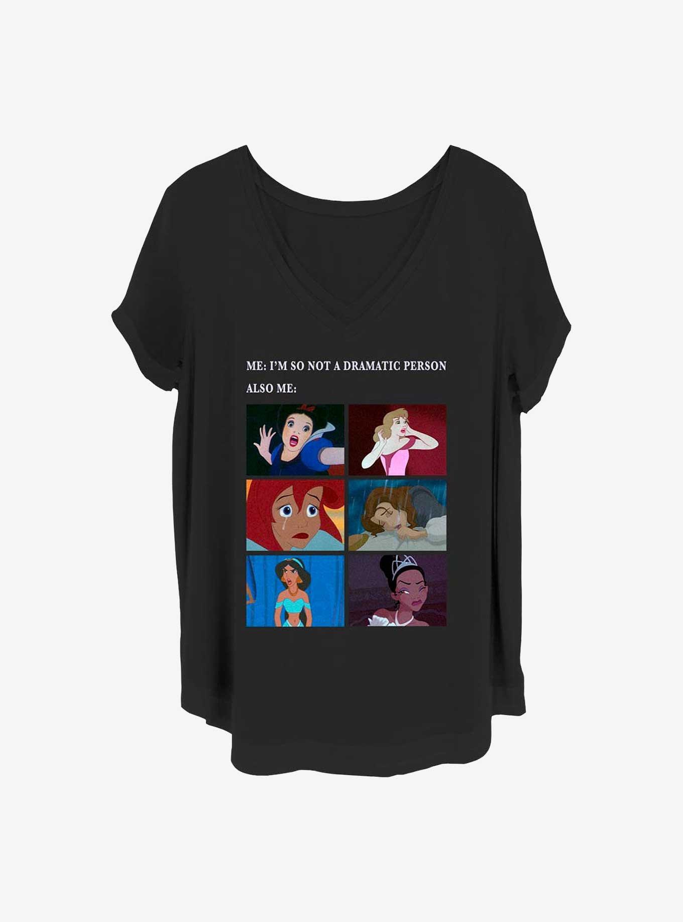 Disney Princesses Drama Meme Girls T-Shirt Plus Size, BLACK, hi-res