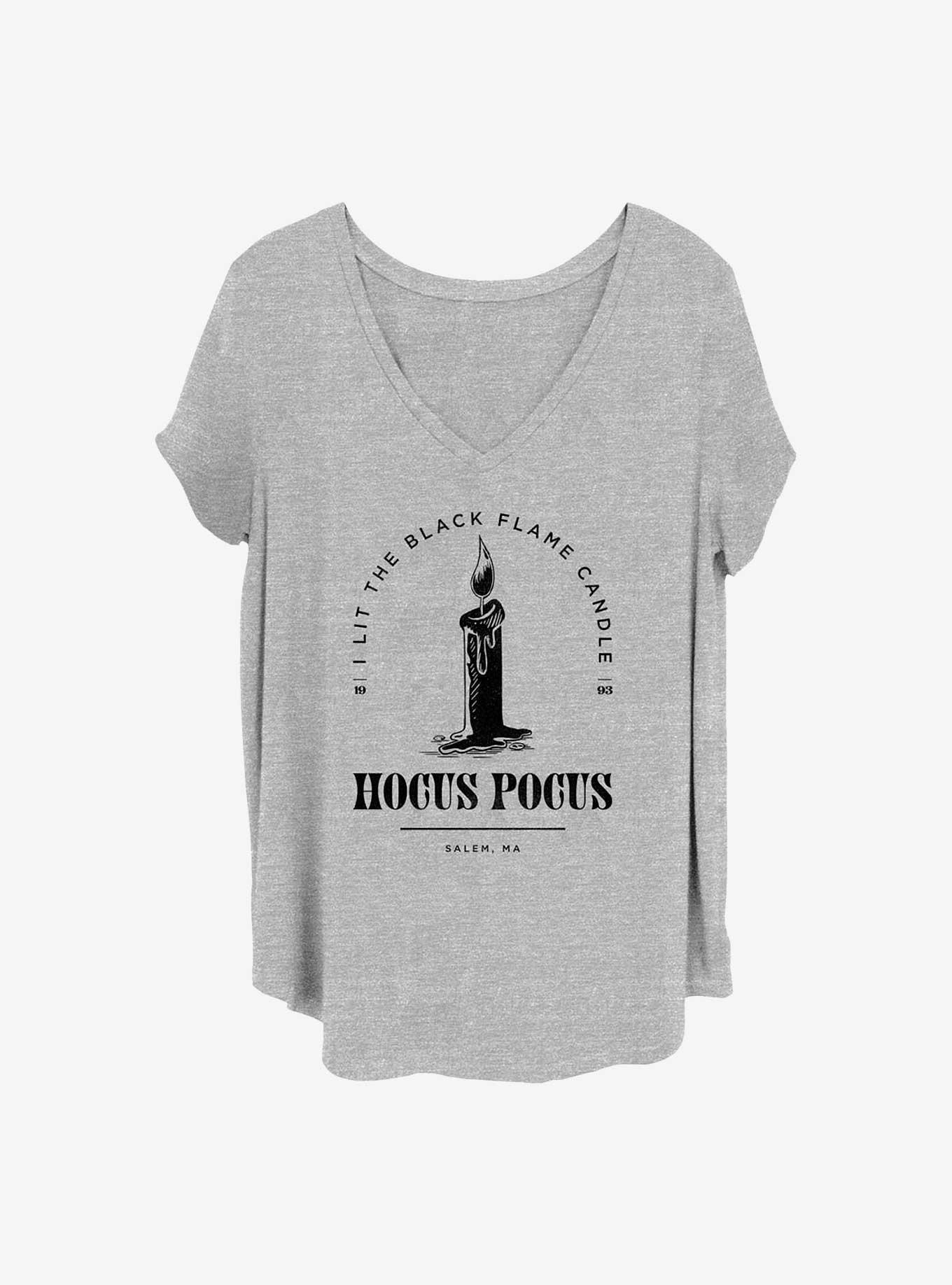 Disney Hocus Pocus I Lit The Black Flame Candle Girls T-Shirt Plus Size, HEATHER GR, hi-res