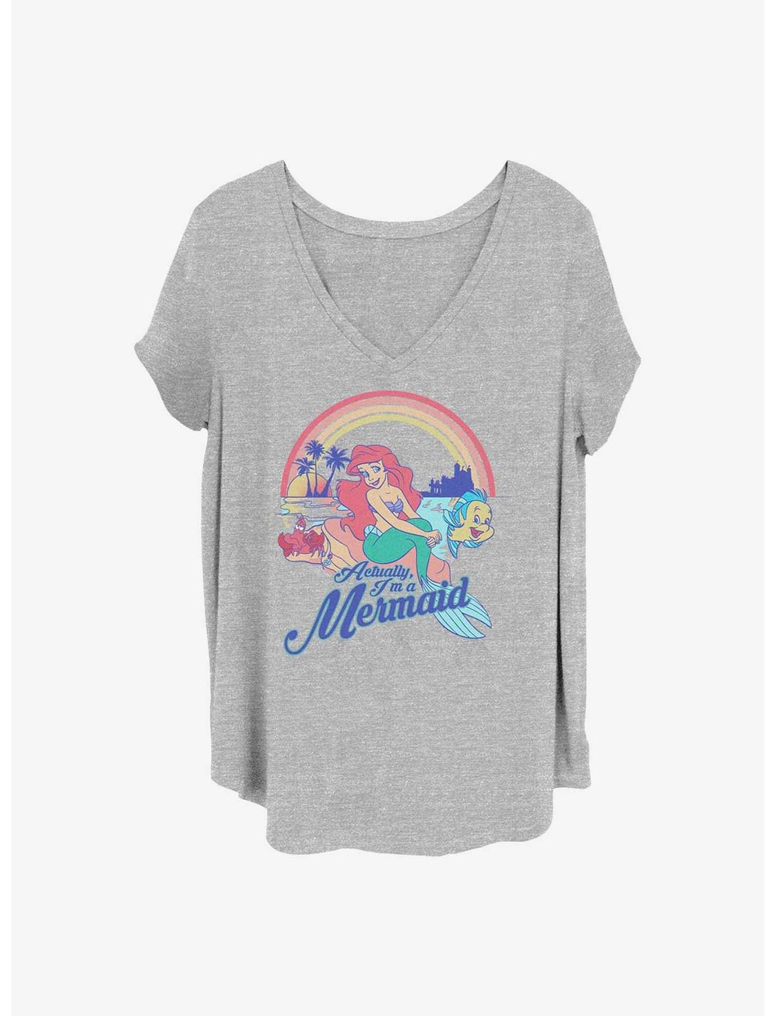 Disney The Little Mermaid Actual Mermaid Girls T-Shirt Plus Size, HEATHER GR, hi-res