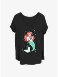 Disney The Little Mermaid Anime Ariel Girls T-Shirt Plus Size, BLACK, hi-res