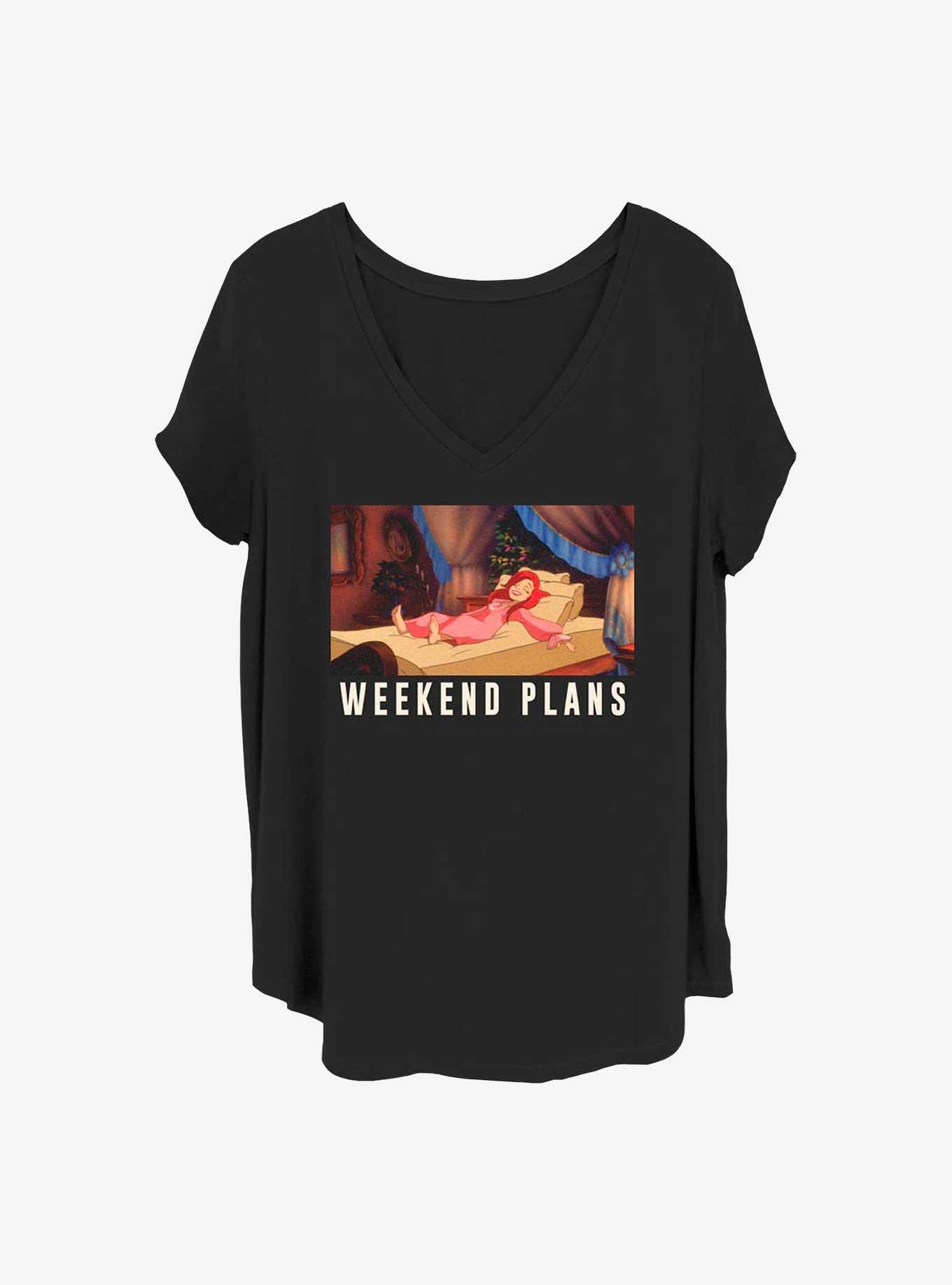 Disney The Little Mermaid Ariel Weekend Plans Girls T-Shirt Plus Size, BLACK, hi-res