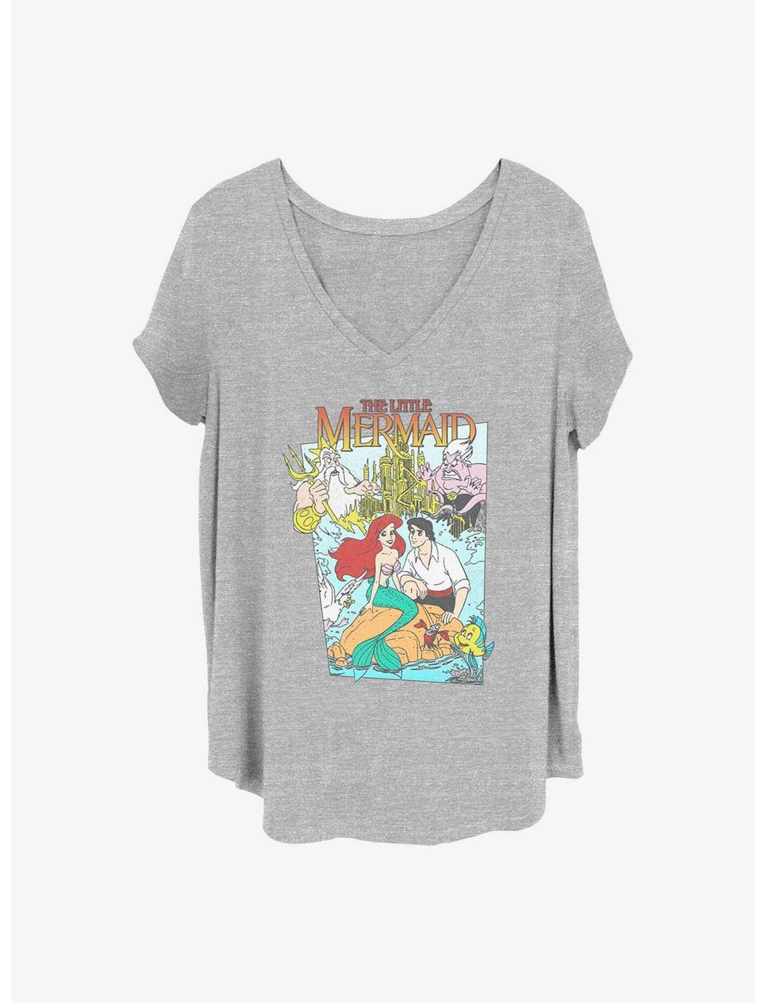 Disney The Little Mermaid Cover Girls T-Shirt Plus Size, HEATHER GR, hi-res