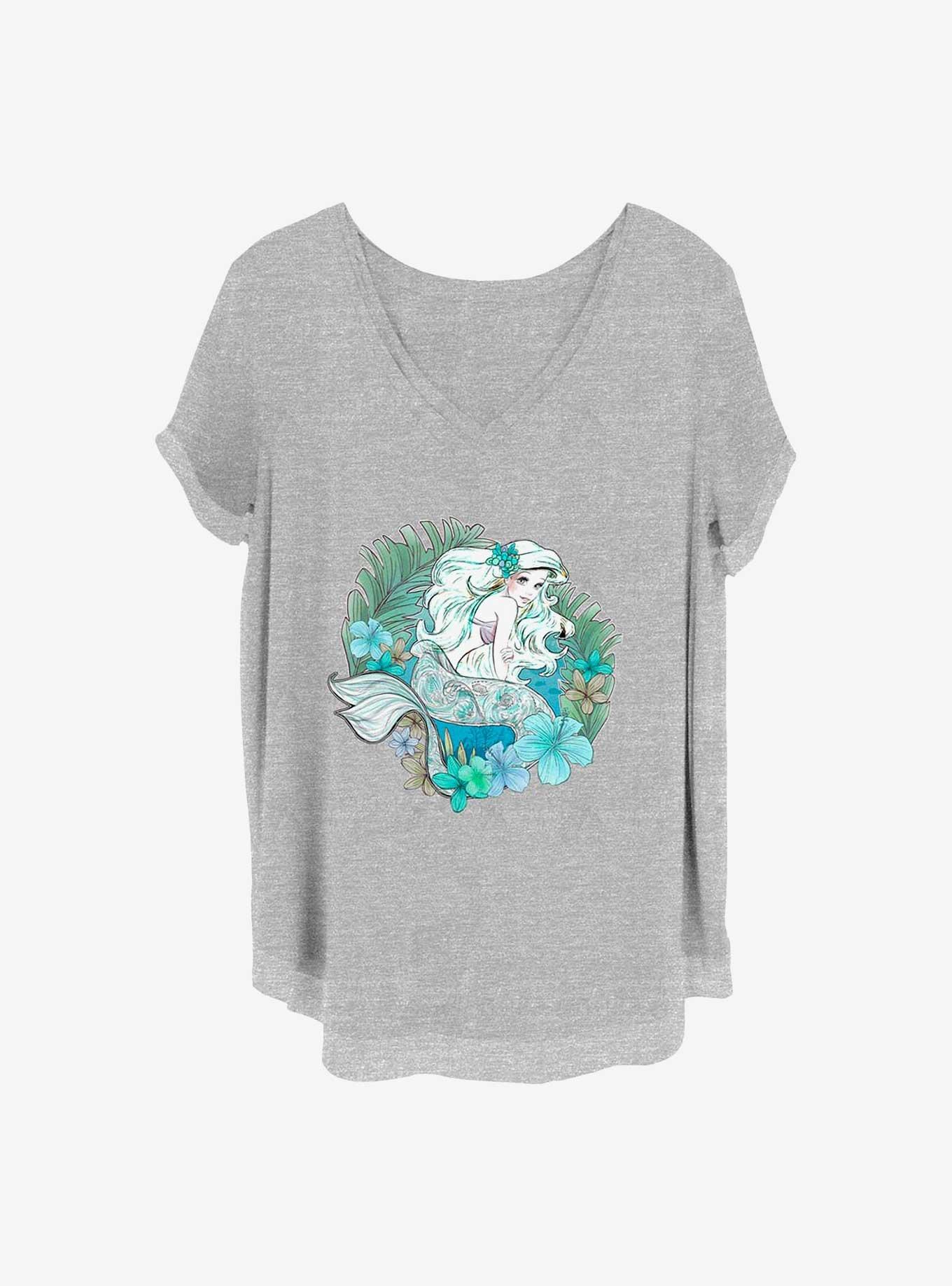 Disney The Little Mermaid Ariel Under The Sea Girls T-Shirt Plus Size, HEATHER GR, hi-res