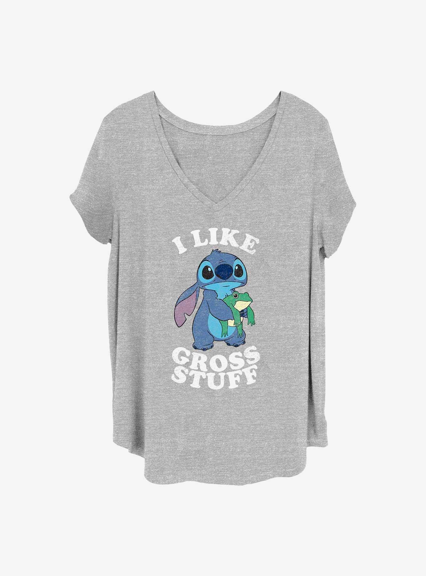 Disney Lilo & Stitch I Like Gross Stuff Girls T-Shirt Plus Size, HEATHER GR, hi-res