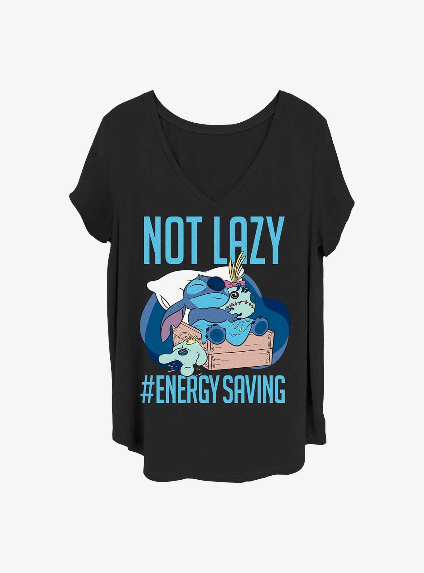 Disney Lilo & Stitch Lazy Energy Girls T-Shirt Plus Size, BLACK, hi-res