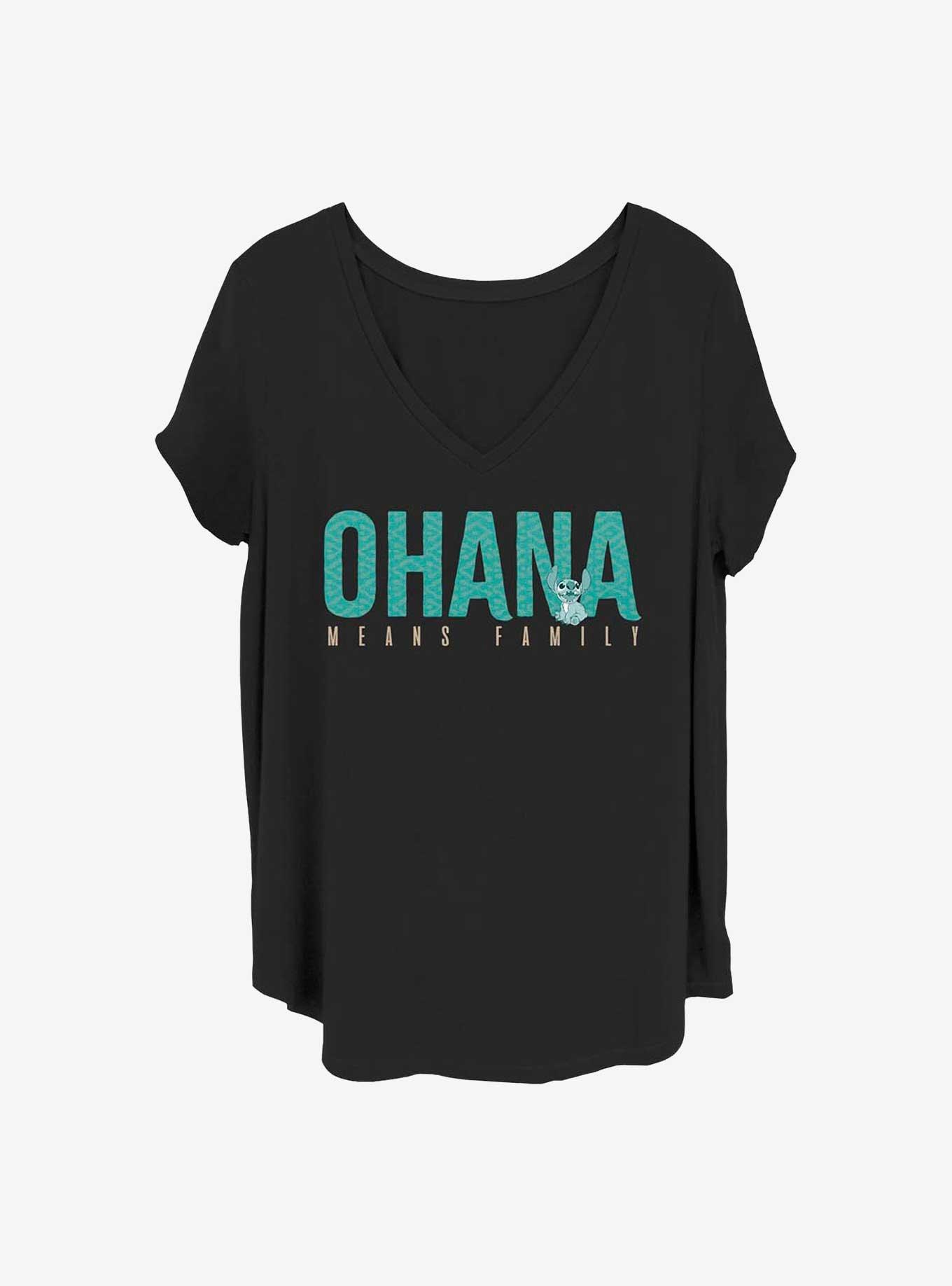 Disney Lilo & Stitch Ohana Means Family Girls T-Shirt Plus Size, BLACK, hi-res