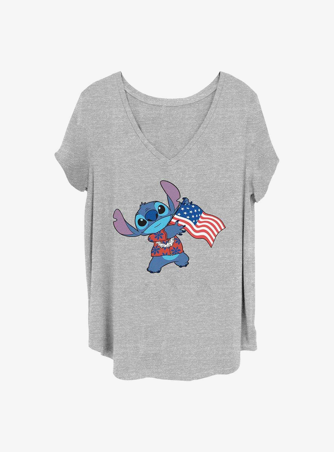 Disney Lilo & Stitch Tropic Stitch Flag Girls T-Shirt Plus Size, , hi-res