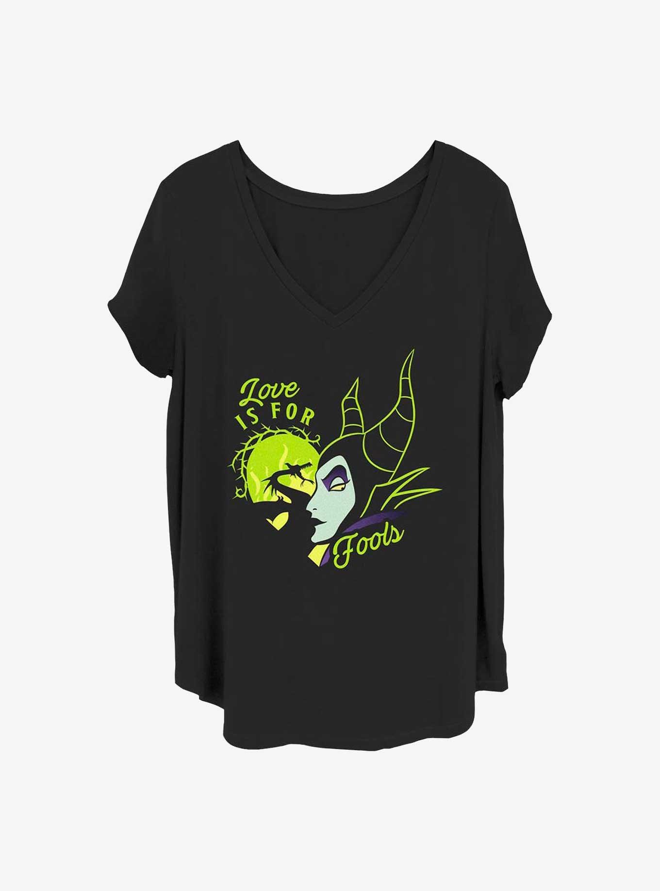 Disney Sleeping Beauty Maleficent Fools Love Girls T-Shirt Plus Size, BLACK, hi-res