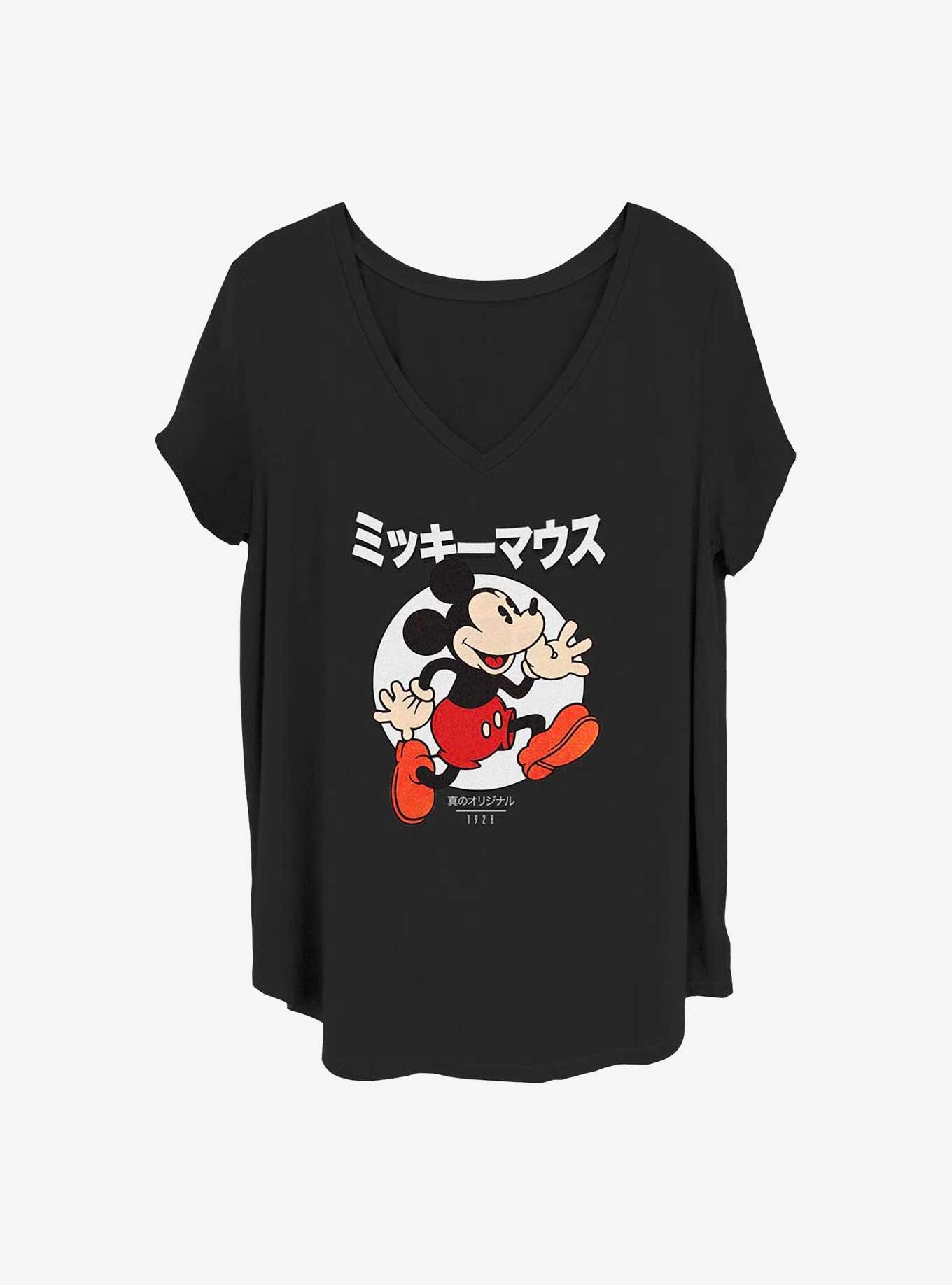 Disney Mickey Mouse Kanji Comic Girls T-Shirt Plus Size, BLACK, hi-res