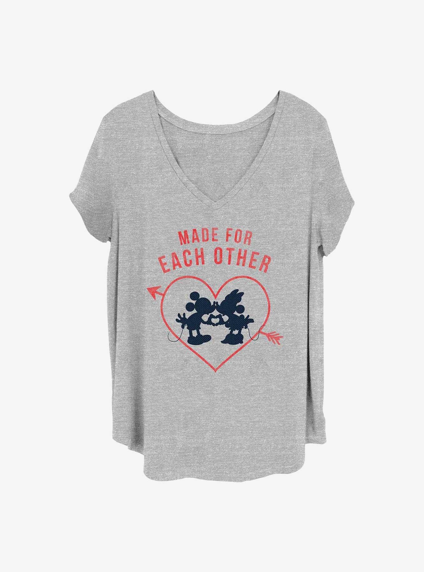 Disney Mickey Mouse Made For Each Other Girls T-Shirt Plus Size, HEATHER GR, hi-res