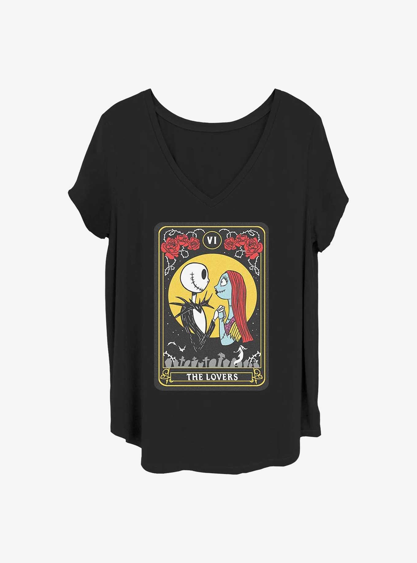 The Nightmare Before Christmas Jack & Sally The Lovers Tarot Girls T-Shirt Plus Size, , hi-res