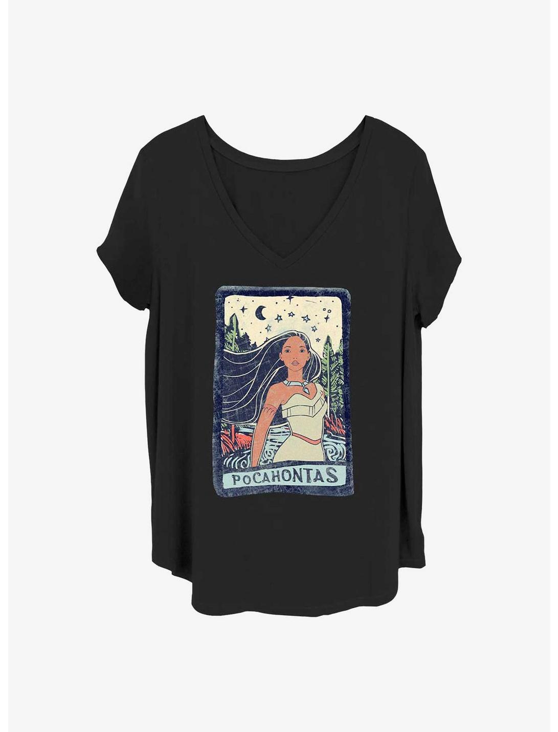 Disney Pocahontas In The Wind Girls T-Shirt Plus Size, BLACK, hi-res