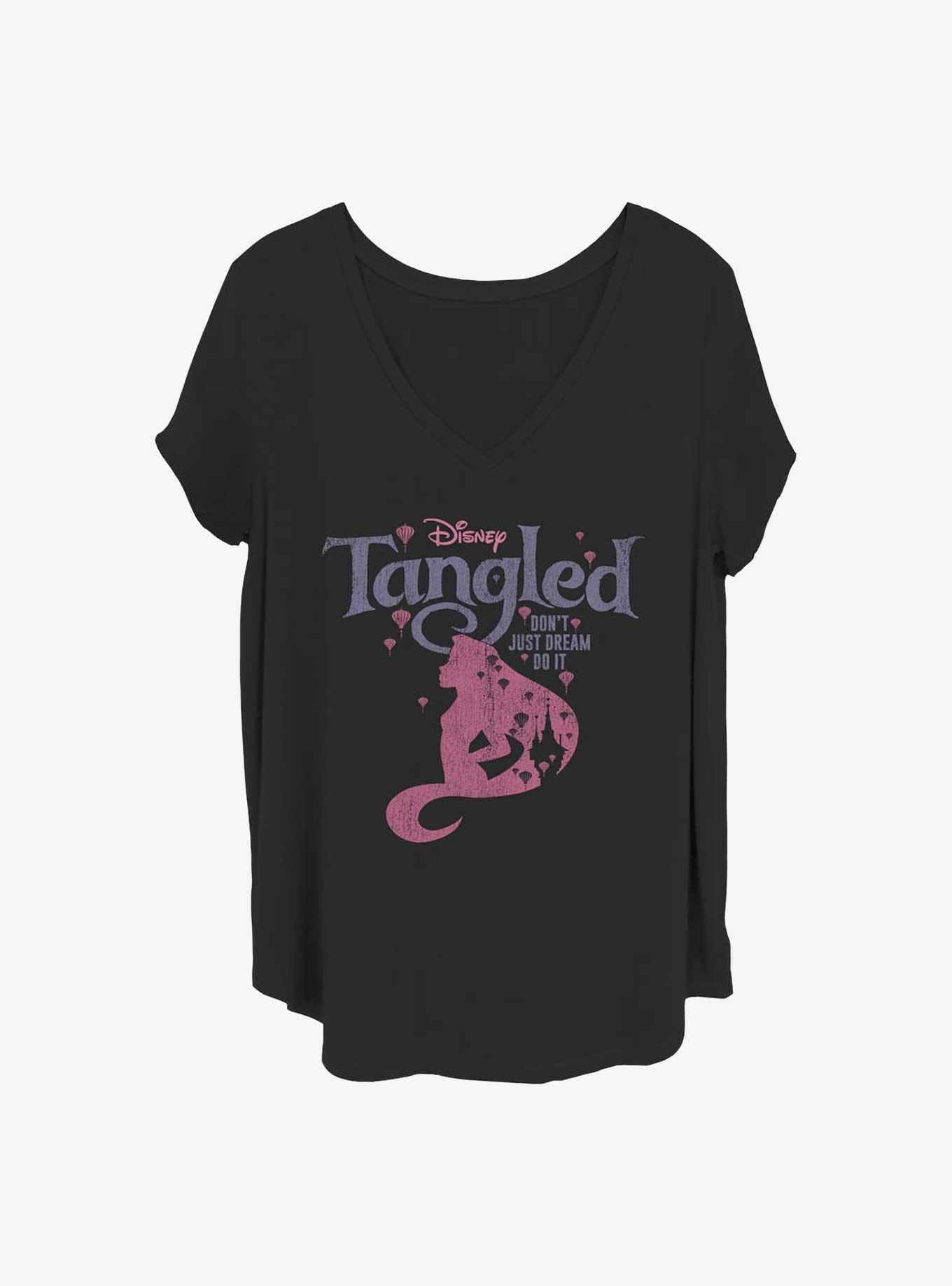 Disney Tangled Rapunzel Silhouette Girls T-Shirt Plus Size