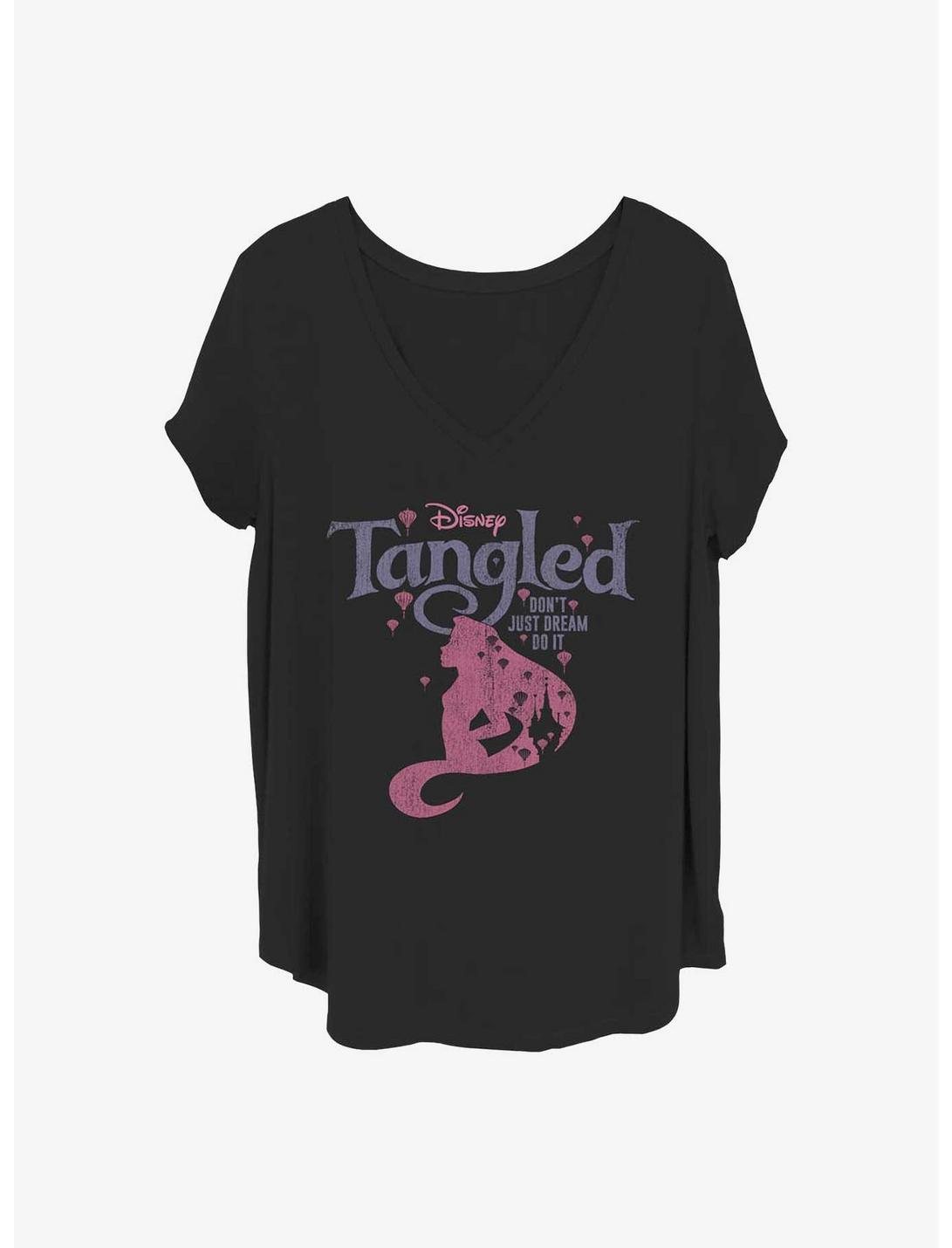 Disney Tangled Rapunzel Silhouette Girls T-Shirt Plus Size, BLACK, hi-res
