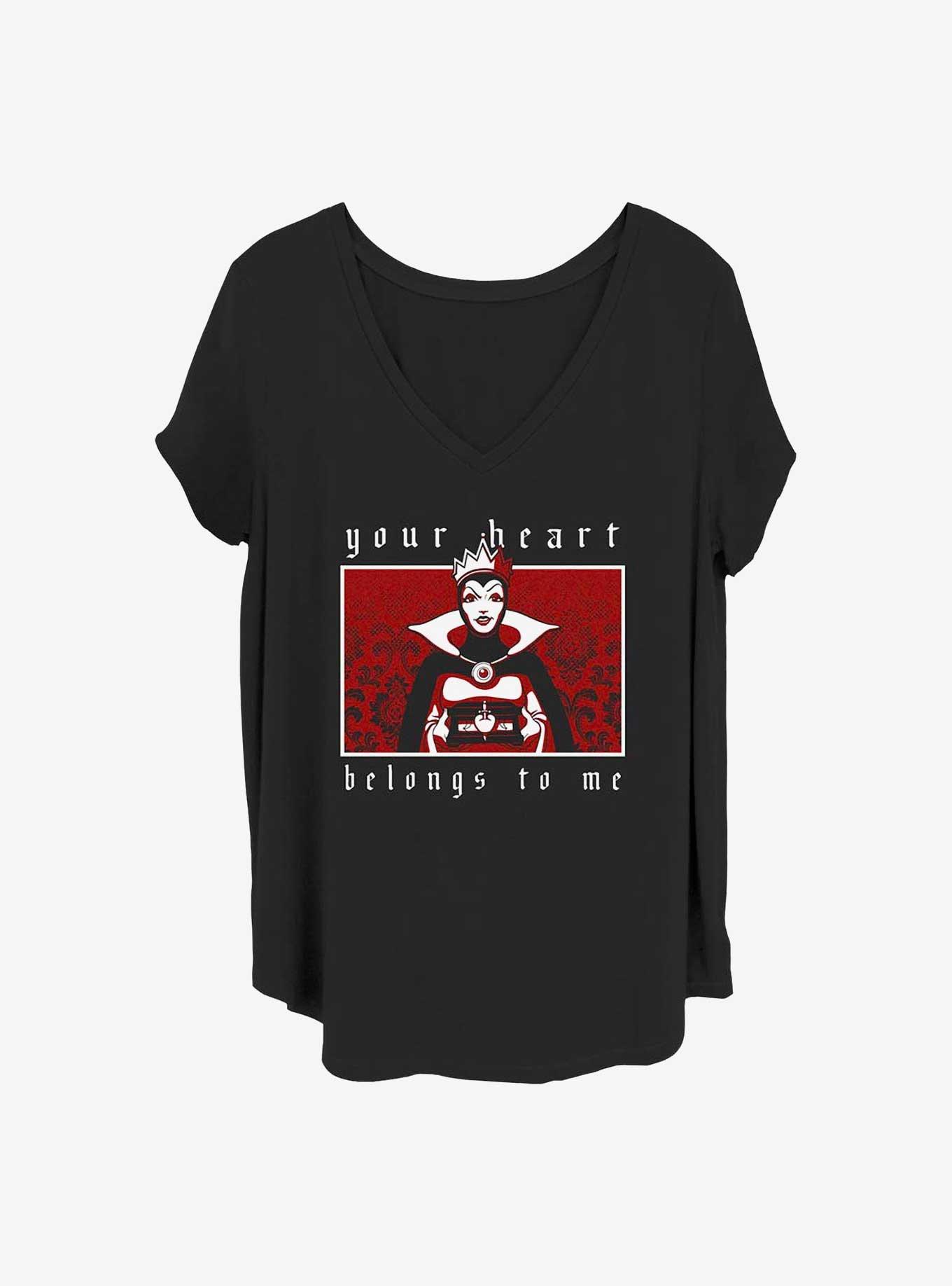 Disney Villains Evil Queen Heart Girls T-Shirt Plus Size, BLACK, hi-res