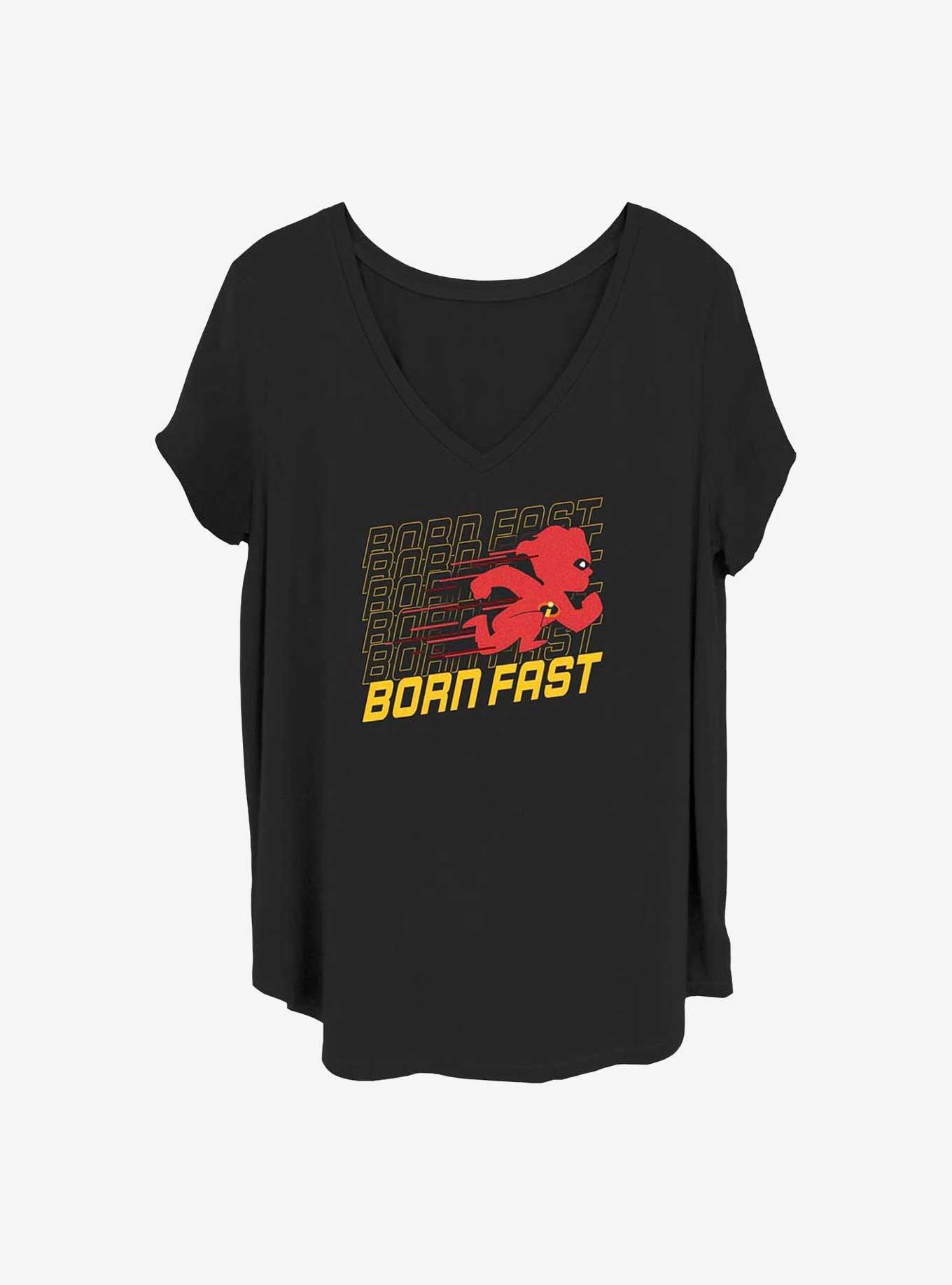 Disney Pixar The Incredibles Born Fast Girls T-Shirt Plus Size, BLACK, hi-res