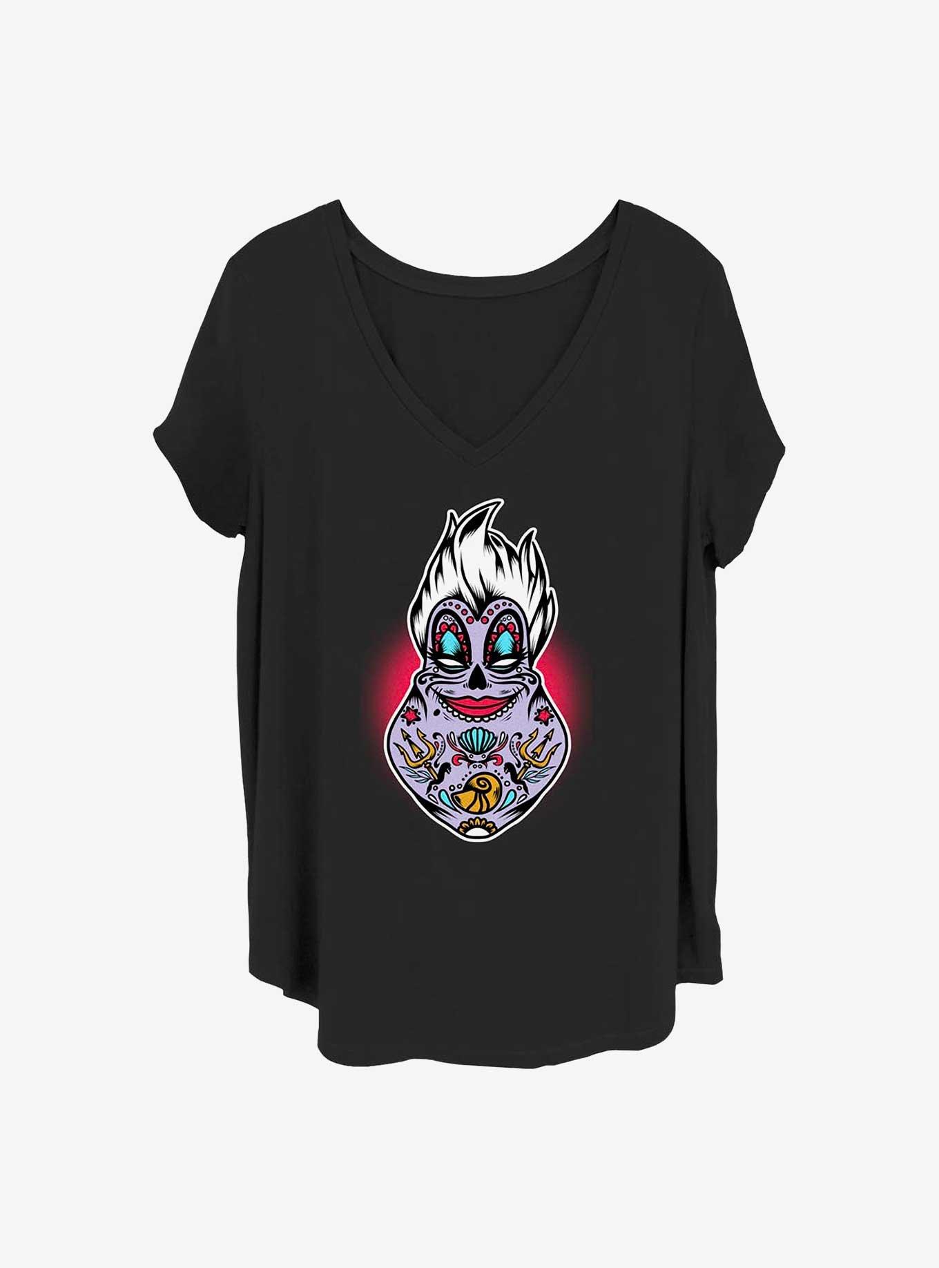 Disney The Little Mermaid Sugar Skull Ursula Girls T-Shirt Plus Size, , hi-res