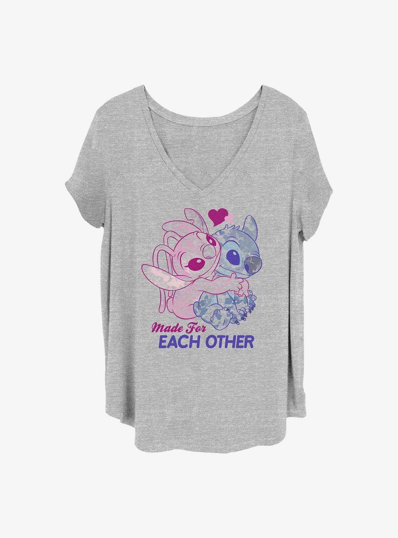 Disney Lilo & Stitch Angel and Stitch Together Girls T-Shirt Plus Size, , hi-res