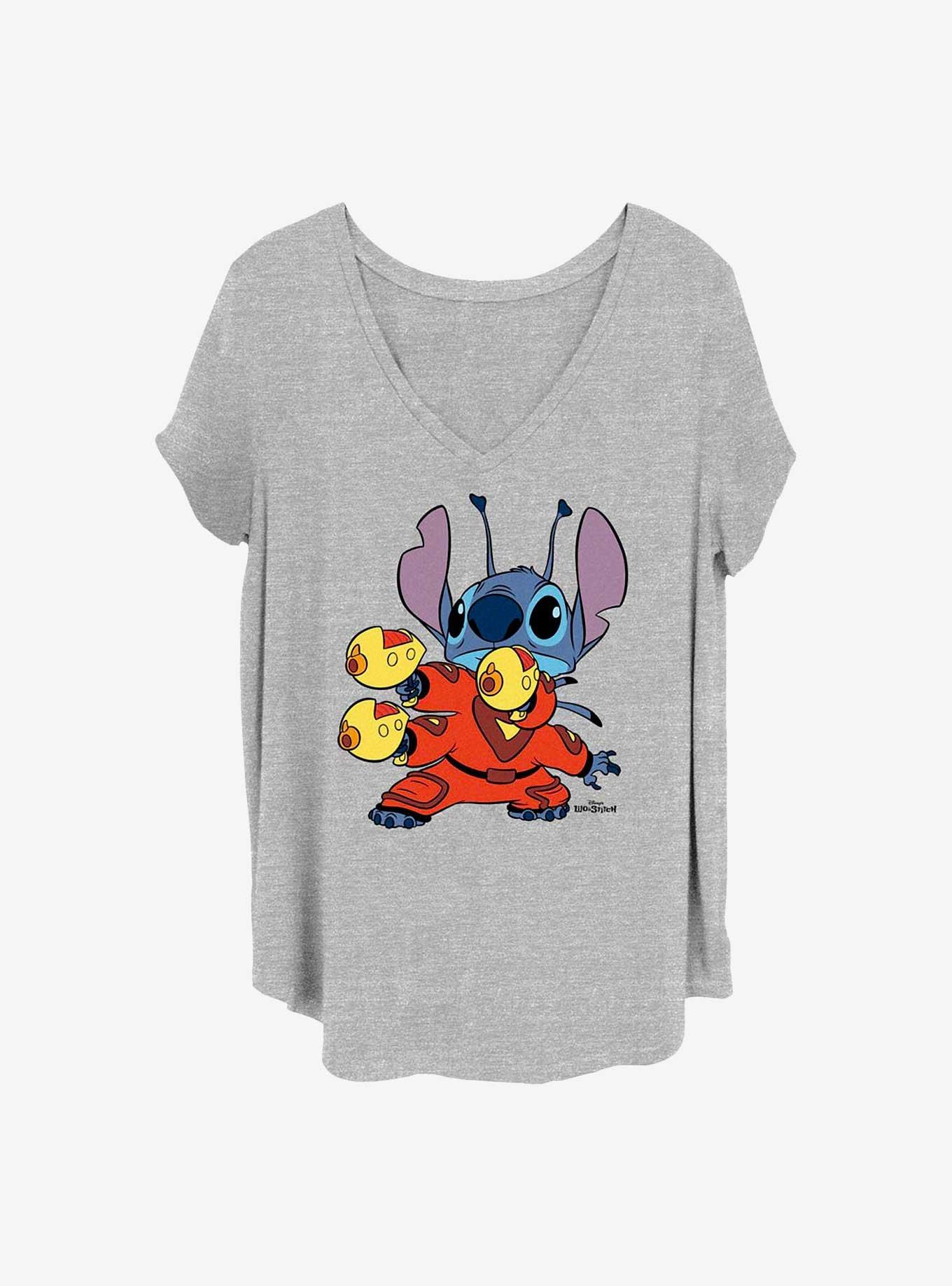 Disney Lilo & Stitch Big Suit Stitch Girls T-Shirt Plus Size, HEATHER GR, hi-res