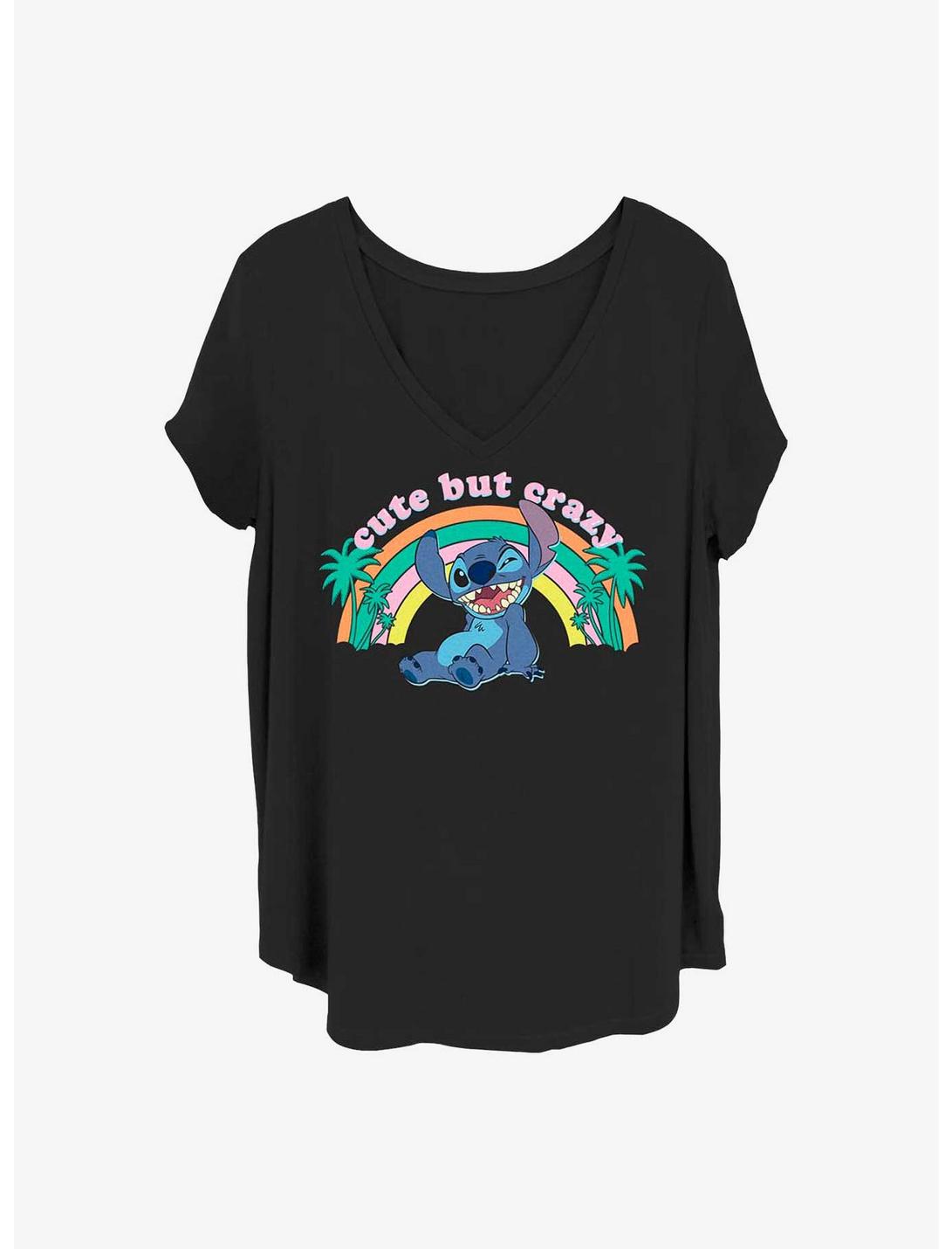 Disney Lilo & Stitch Cute But Crazy Girls T-Shirt Plus Size, BLACK, hi-res