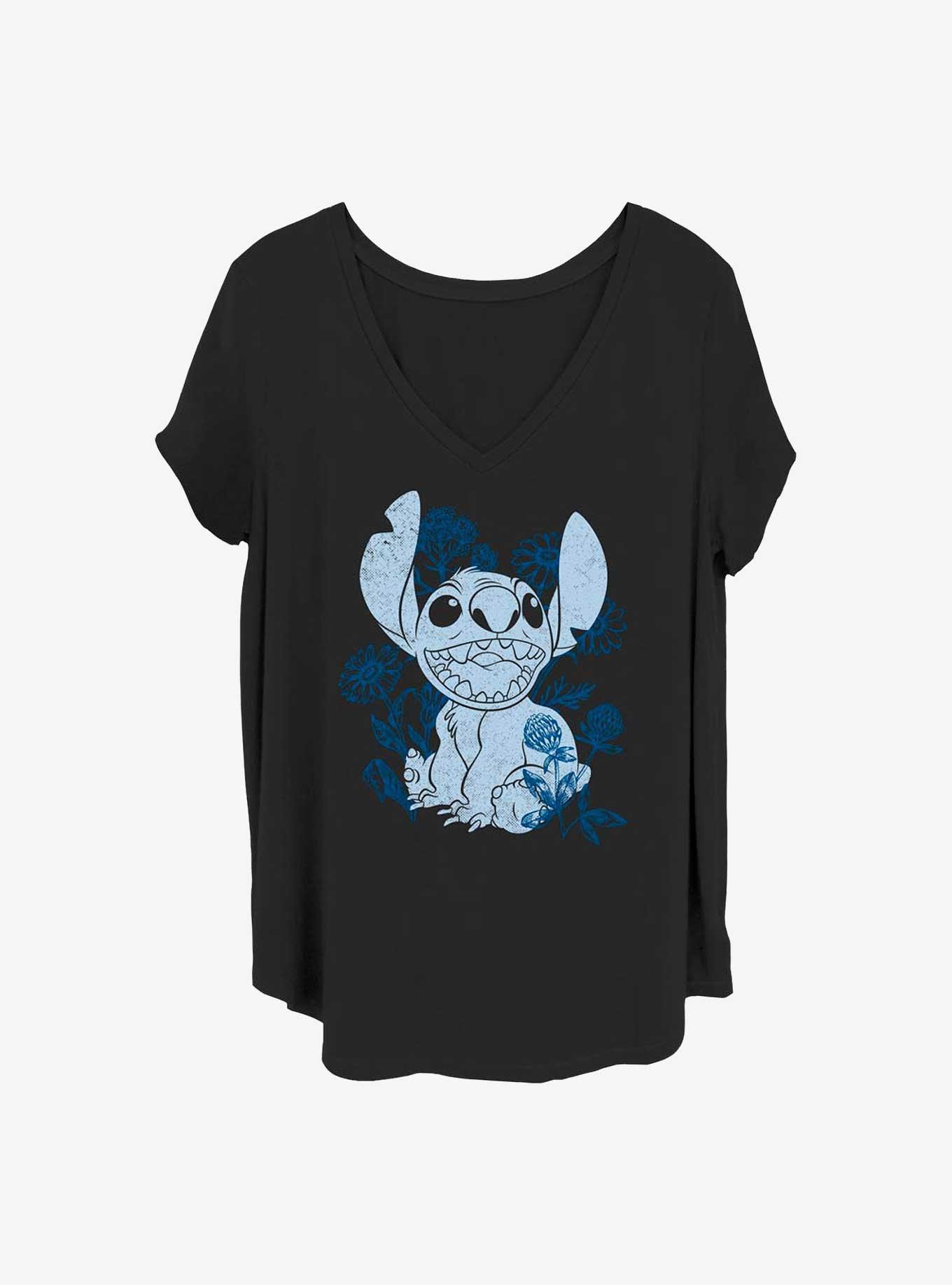 Disney Lilo & Stitch Floral Sketch Girls T-Shirt Plus Size, , hi-res
