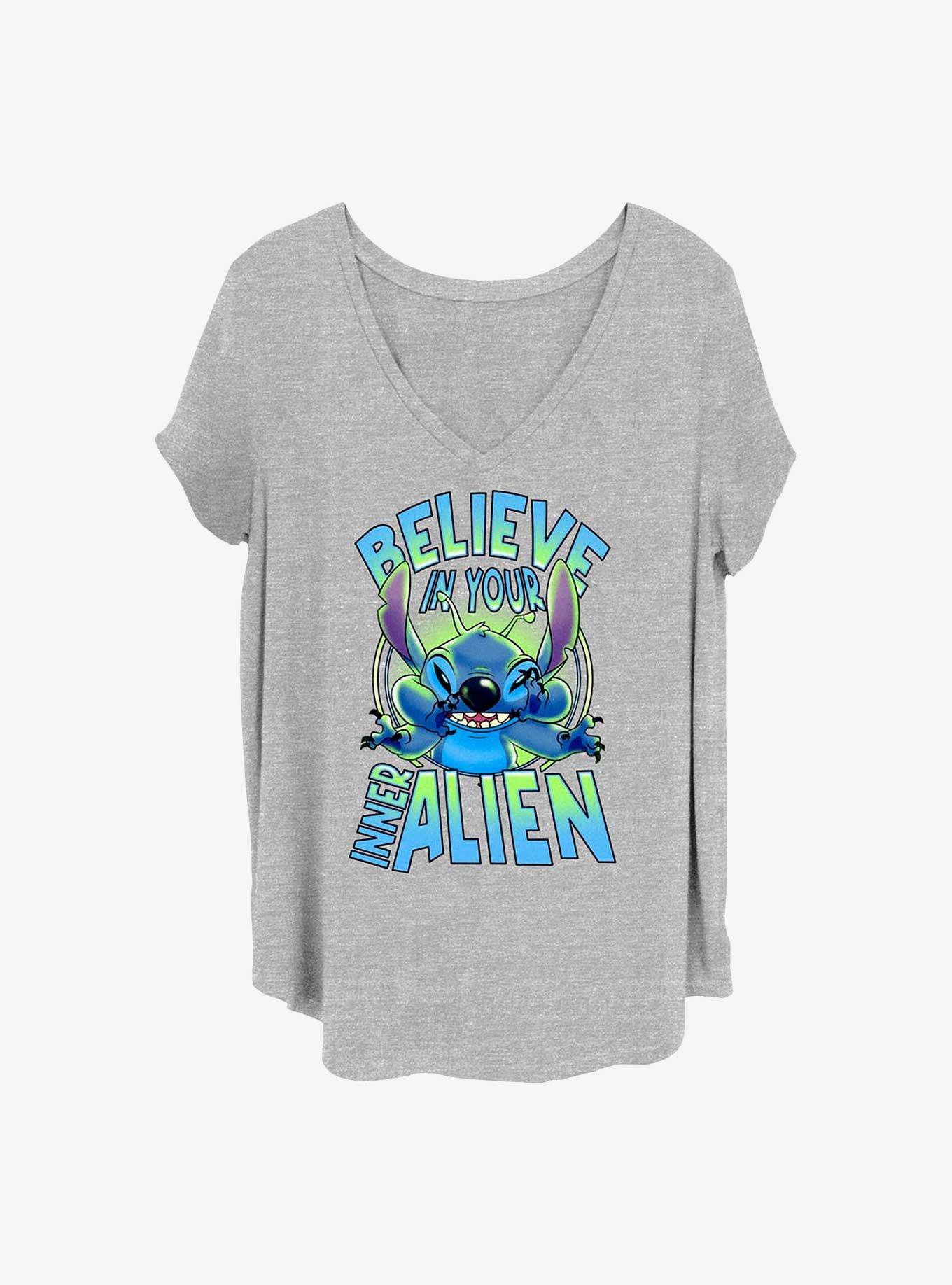Disney Lilo & Stitch Inner Alien Girls T-Shirt Plus Size, HEATHER GR, hi-res