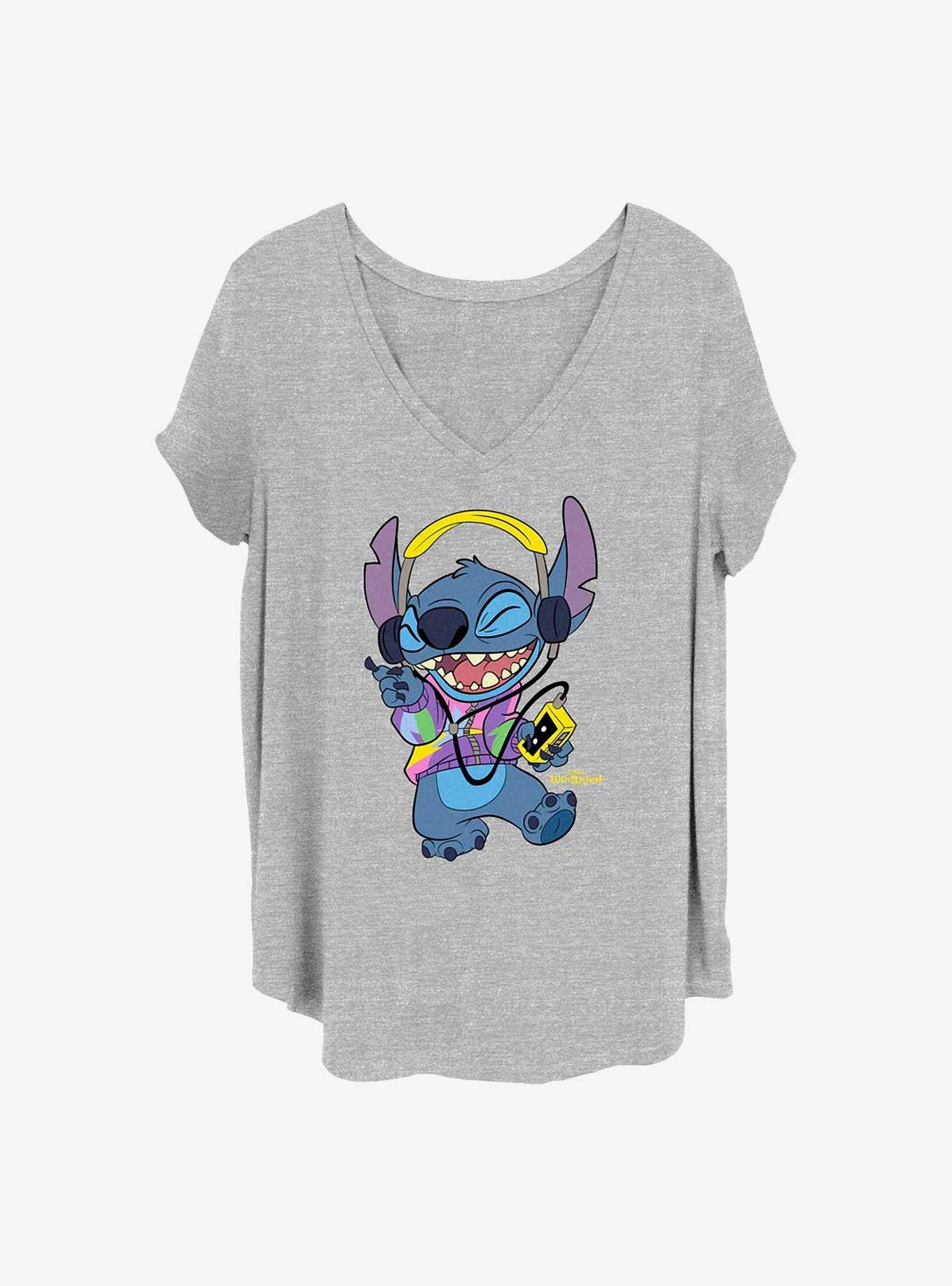 Disney Lilo & Stitch Rockin' Stitch Girls T-Shirt Plus Size, HEATHER GR, hi-res