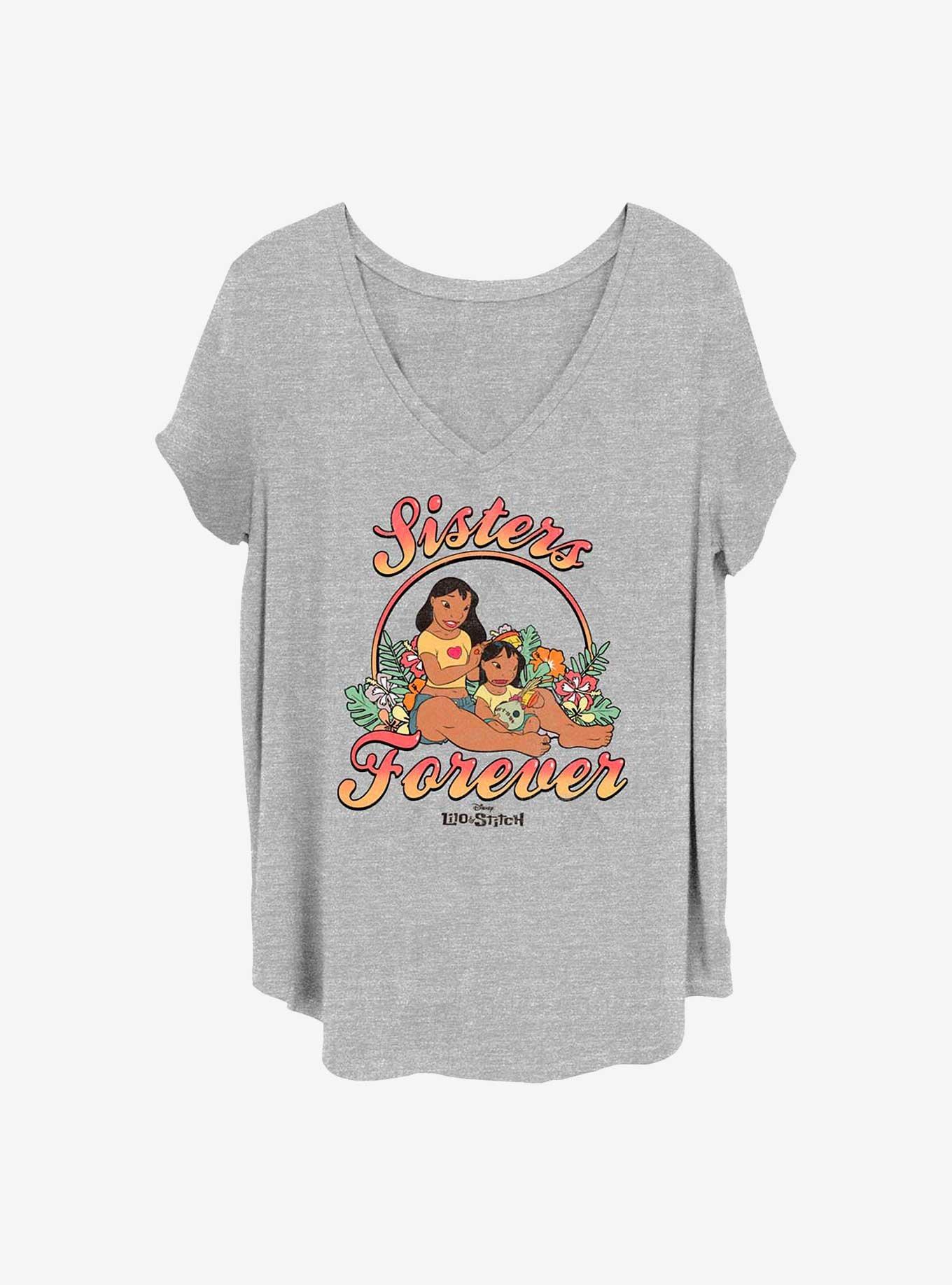 Disney Lilo & Stitch Sisters Forever Girls T-Shirt Plus Size, HEATHER GR, hi-res