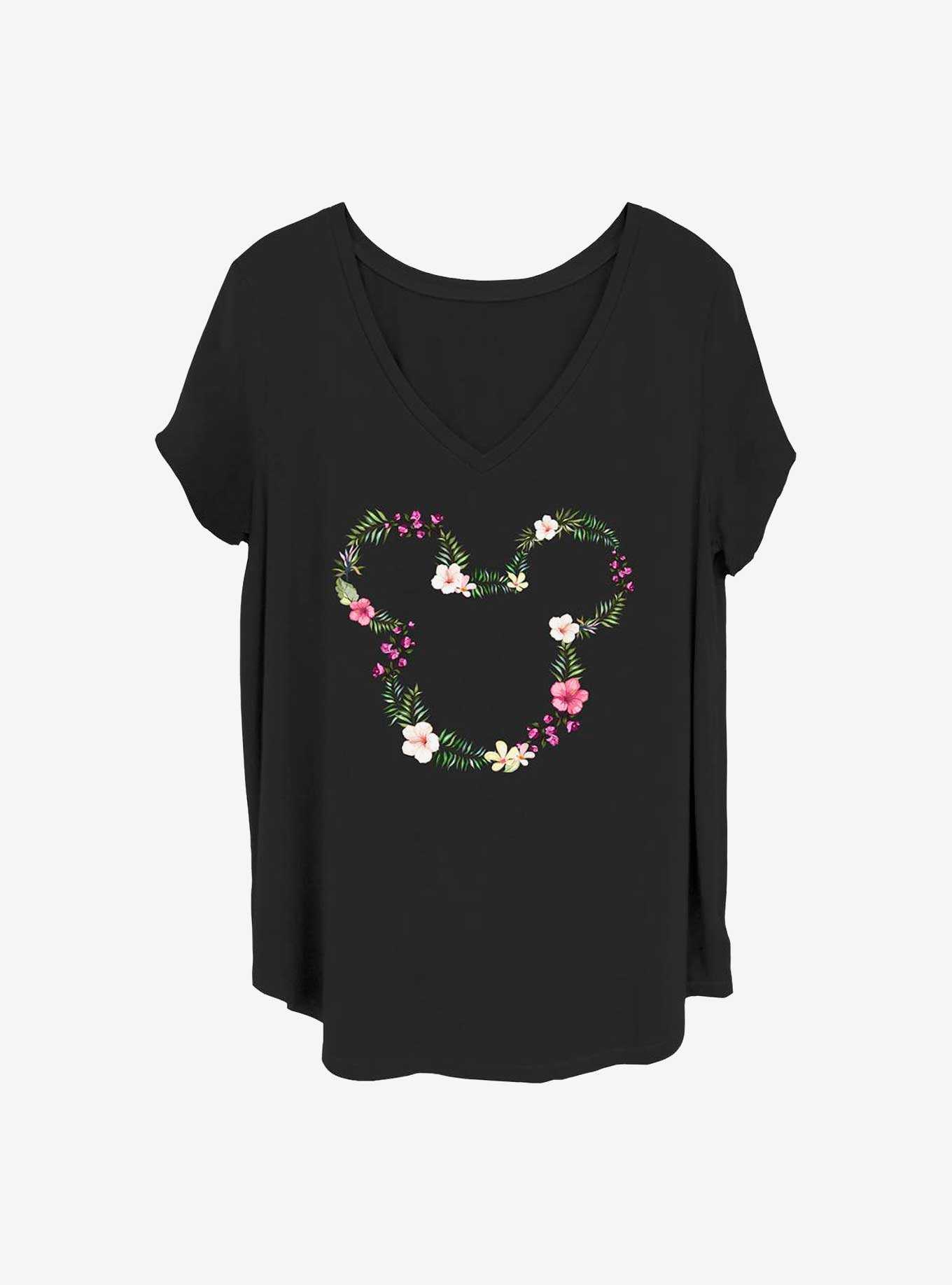 Disney Mickey Mouse Floral Mickey Girls T-Shirt Plus Size, , hi-res