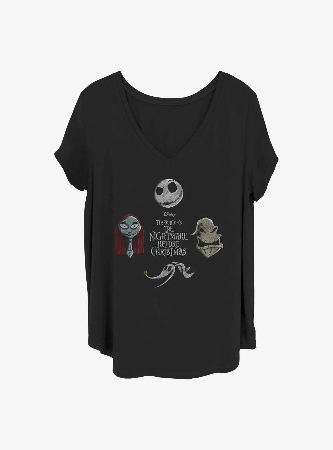 Disney The Nightmare Before Christmas Heads Up Girls T-Shirt Plus Size, BLACK, hi-res