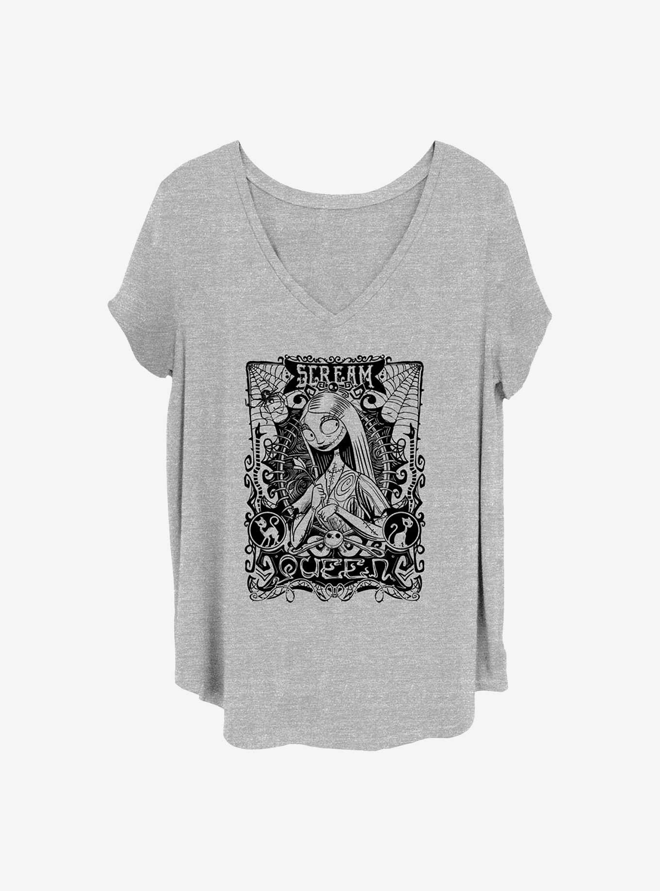 Disney The Nightmare Before Christmas Sally Scream Queen Girls T-Shirt Plus Size, HEATHER GR, hi-res