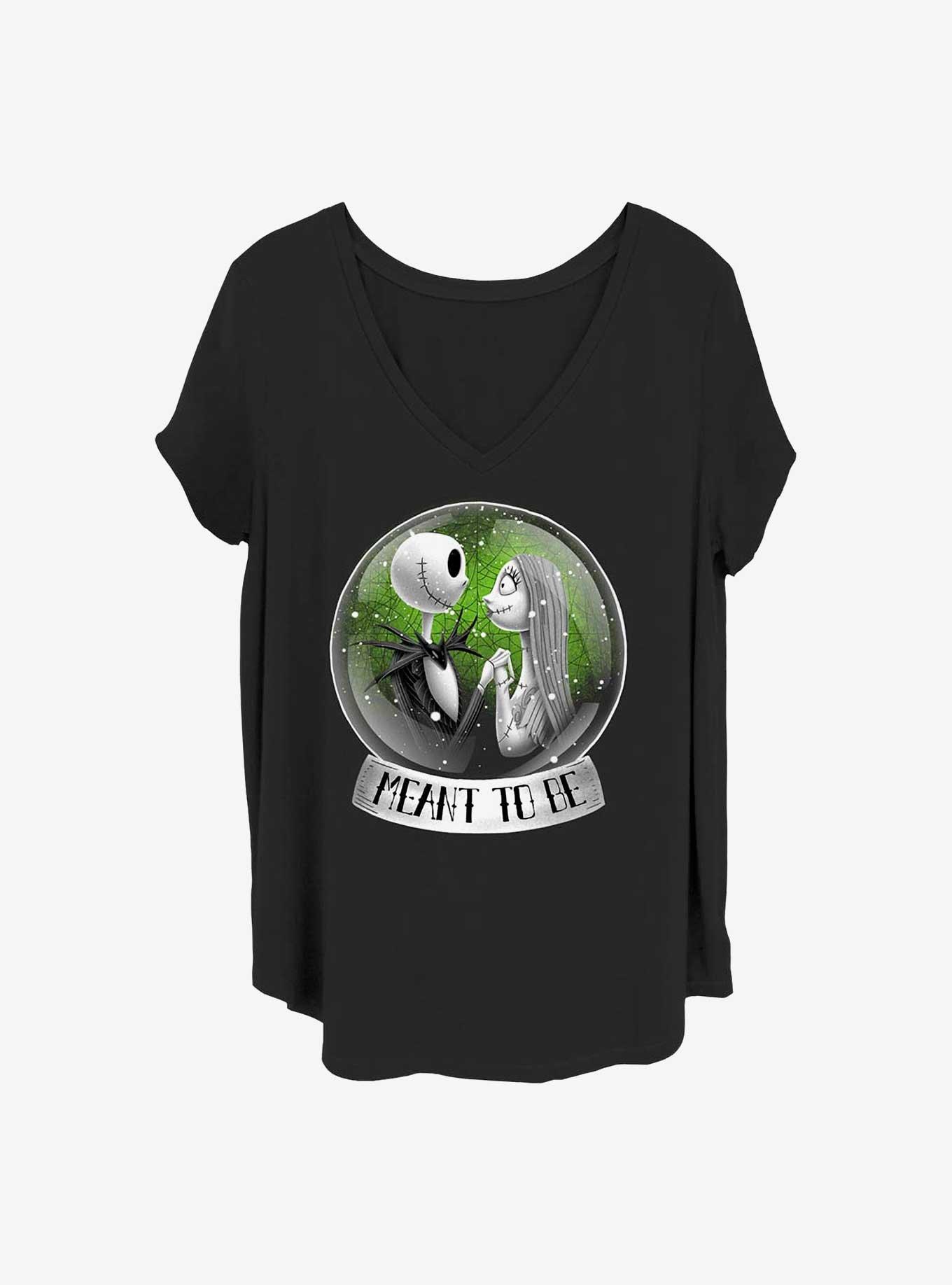 Disney The Nightmare Before Christmas Jack And Sally Snow Globe Girls T-Shirt Plus Size