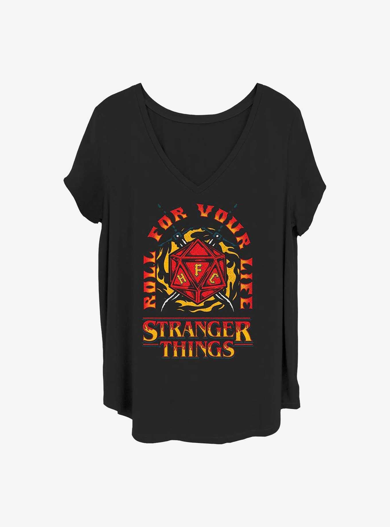 Stranger Things Fire and Dice Girls T-Shirt Plus Size, , hi-res