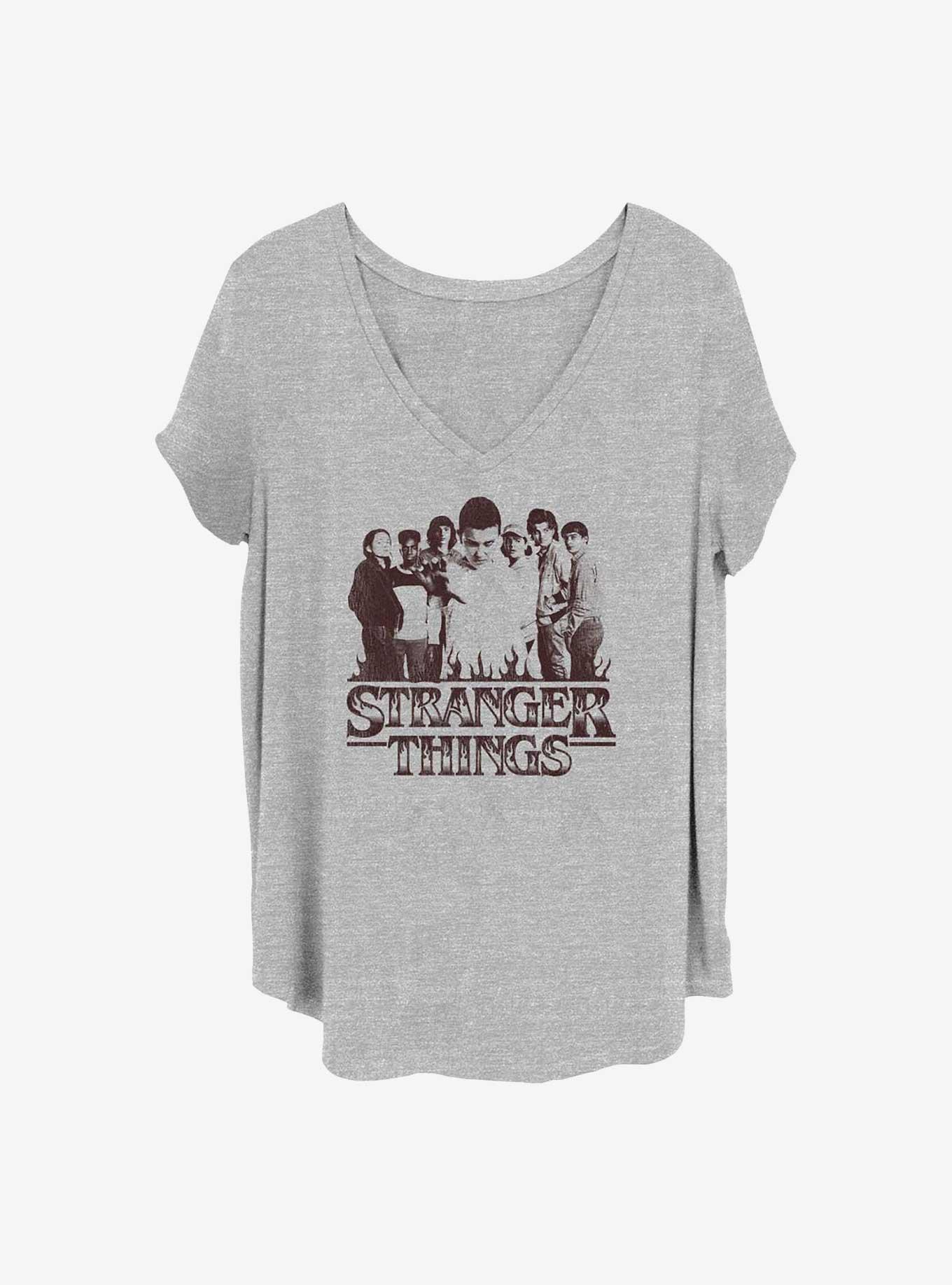 Stranger Things Group Girls T-Shirt Plus Size, HEATHER GR, hi-res