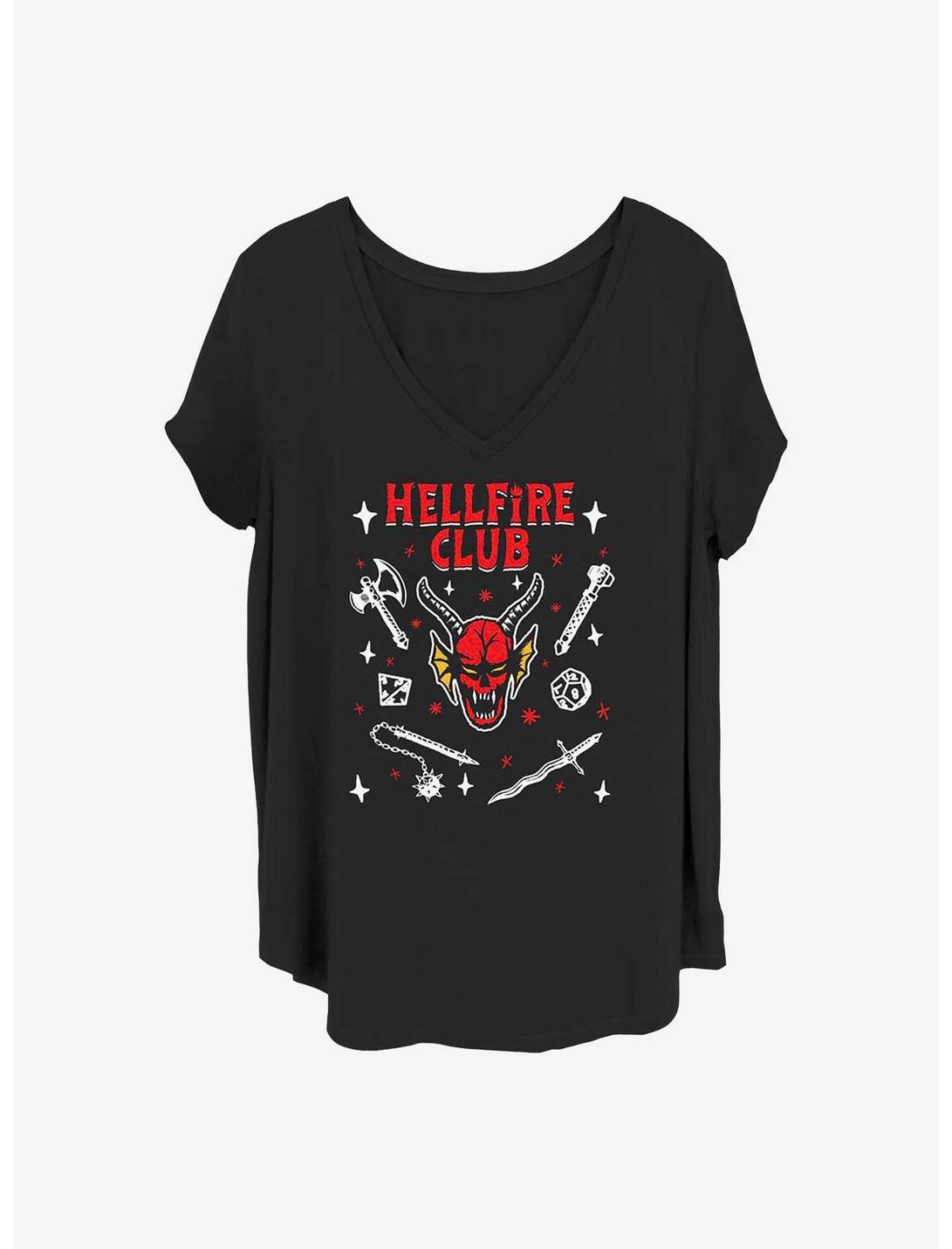 Stranger Things Hellfire Club Girls T-Shirt Plus Size, BLACK, hi-res