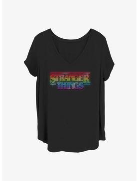 Stranger Things Rainbow Logo Girls T-Shirt Plus Size, , hi-res