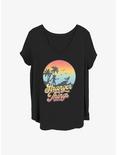Stranger Things Retro Sun Girls T-Shirt Plus Size, BLACK, hi-res